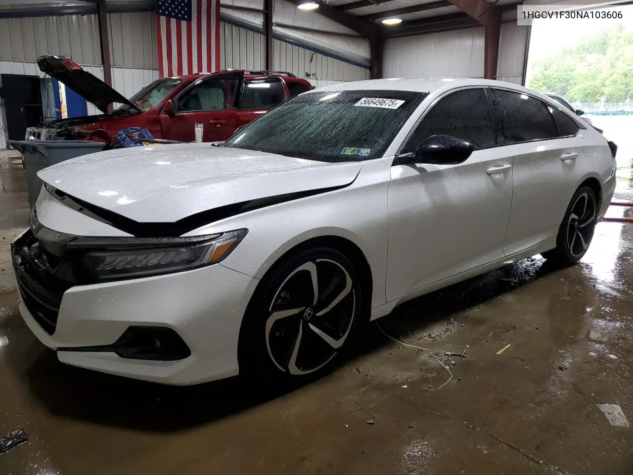 2022 Honda Accord Sport VIN: 1HGCV1F30NA103606 Lot: 56649675