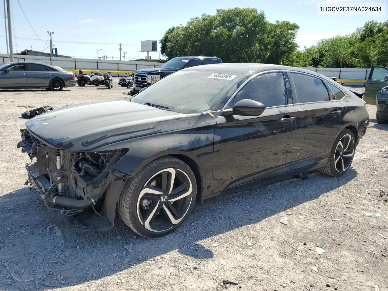 2022 Honda Accord Sport VIN: 1HGCV2F37NA024634 Lot: 56840985