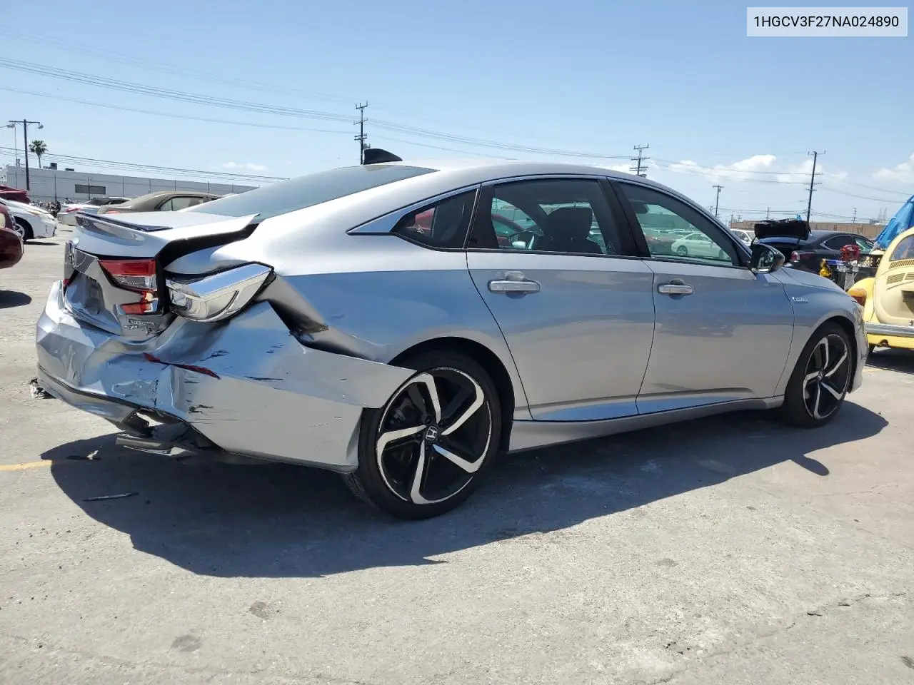 2022 Honda Accord Hybrid Sport VIN: 1HGCV3F27NA024890 Lot: 56868425