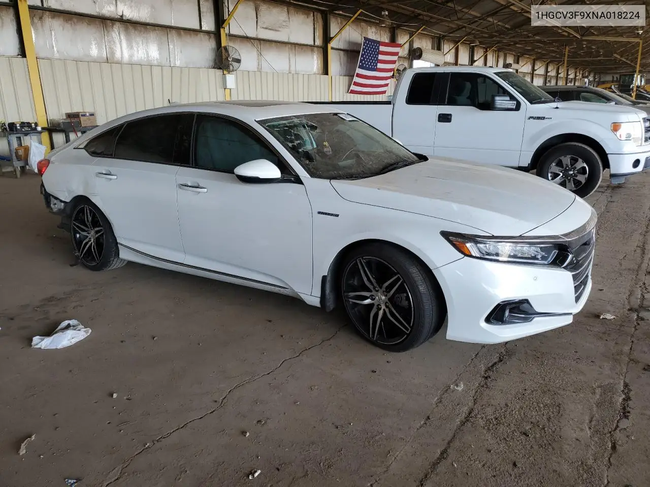 2022 Honda Accord Touring Hybrid VIN: 1HGCV3F9XNA018224 Lot: 56910205