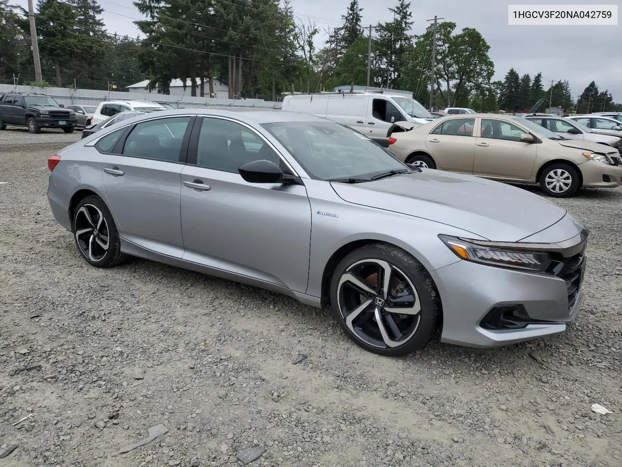 2022 Honda Accord Hybrid Sport VIN: 1HGCV3F20NA042759 Lot: 56998505