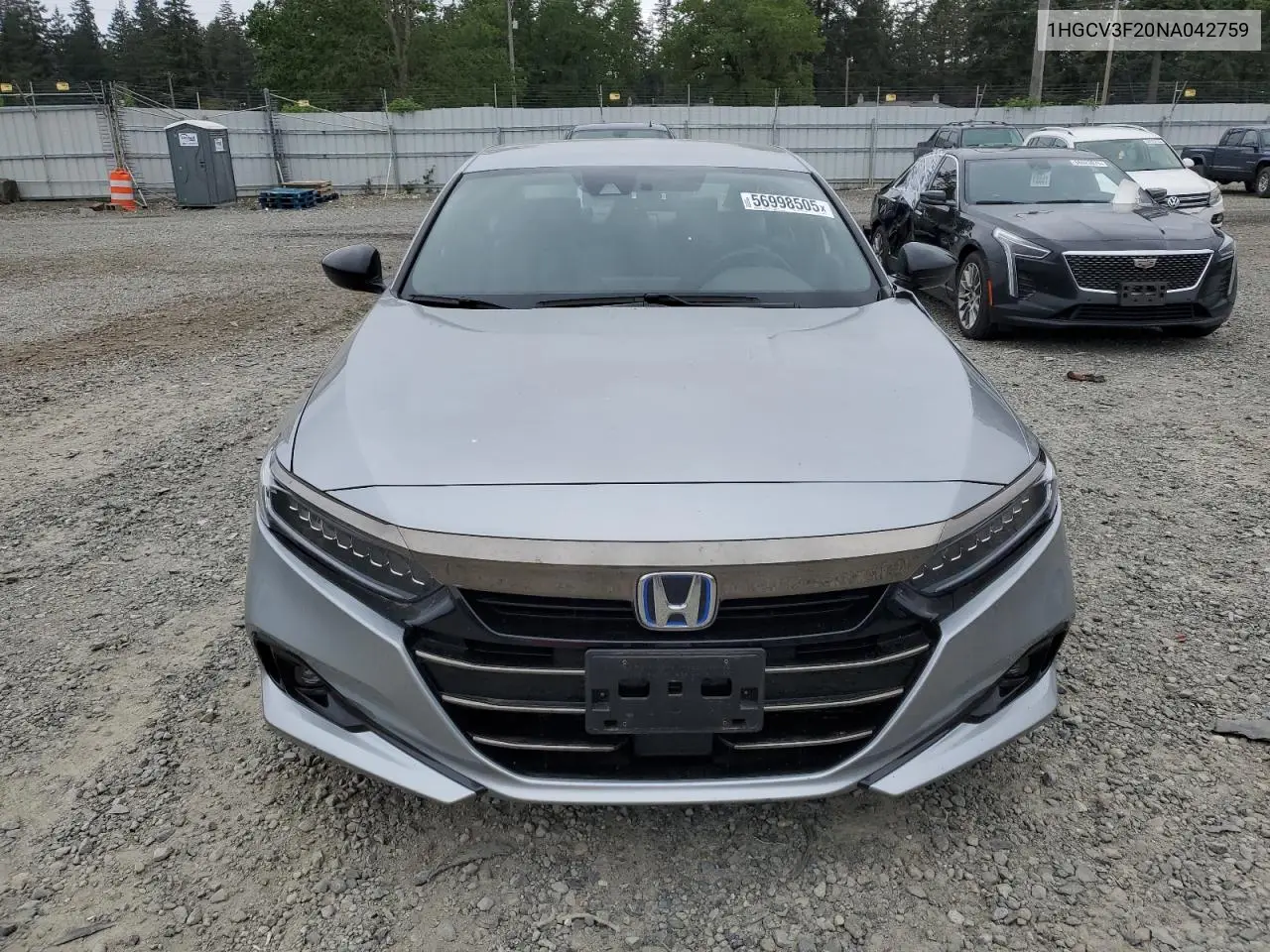 2022 Honda Accord Hybrid Sport VIN: 1HGCV3F20NA042759 Lot: 56998505