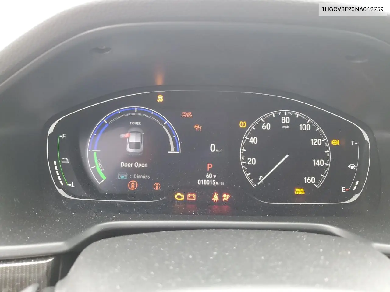 2022 Honda Accord Hybrid Sport VIN: 1HGCV3F20NA042759 Lot: 56998505