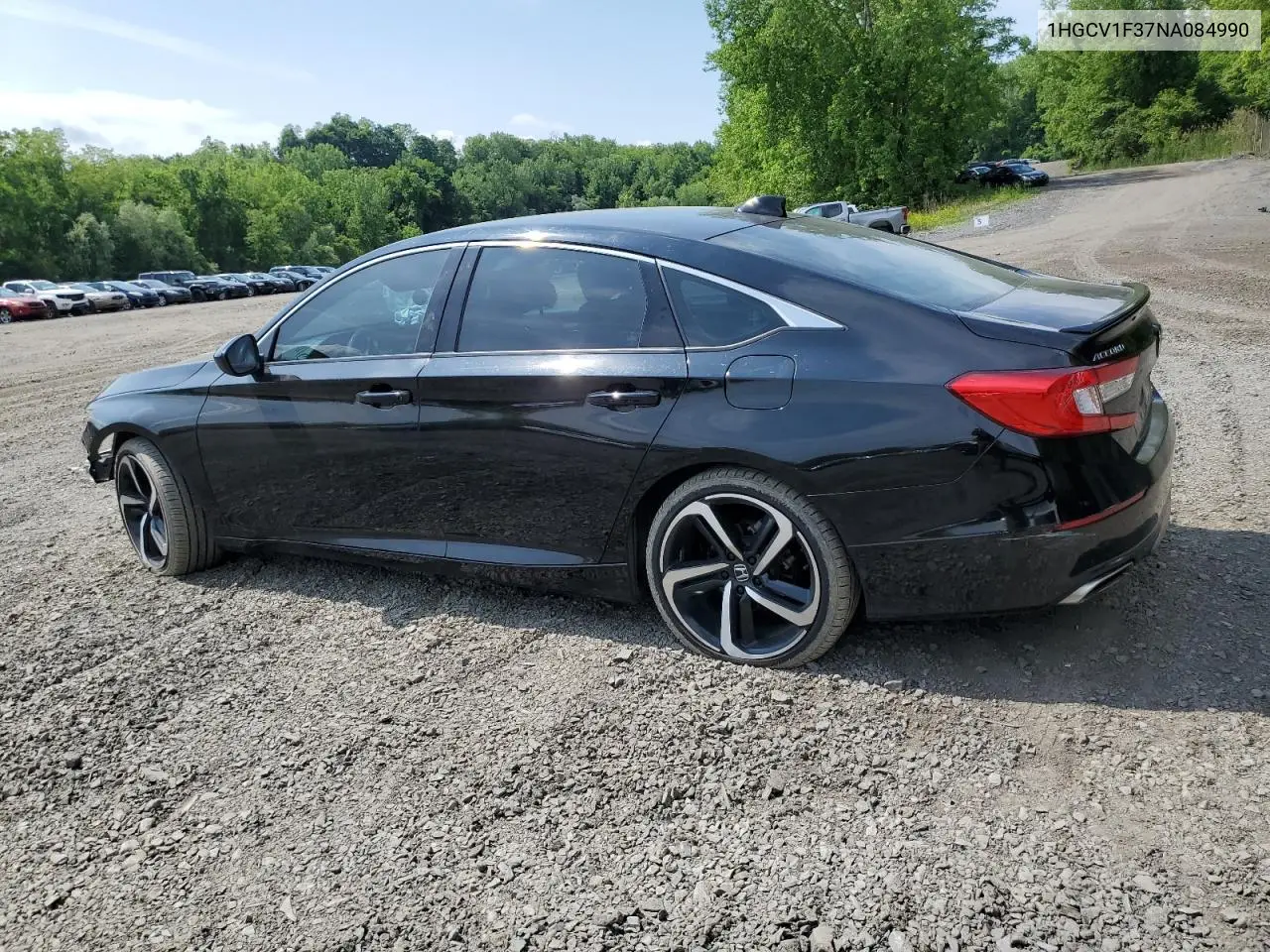 2022 Honda Accord Sport VIN: 1HGCV1F37NA084990 Lot: 58617765