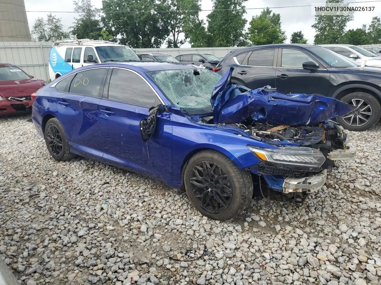 2022 Honda Accord Sport VIN: 1HGCV1F30NA026137 Lot: 62324945