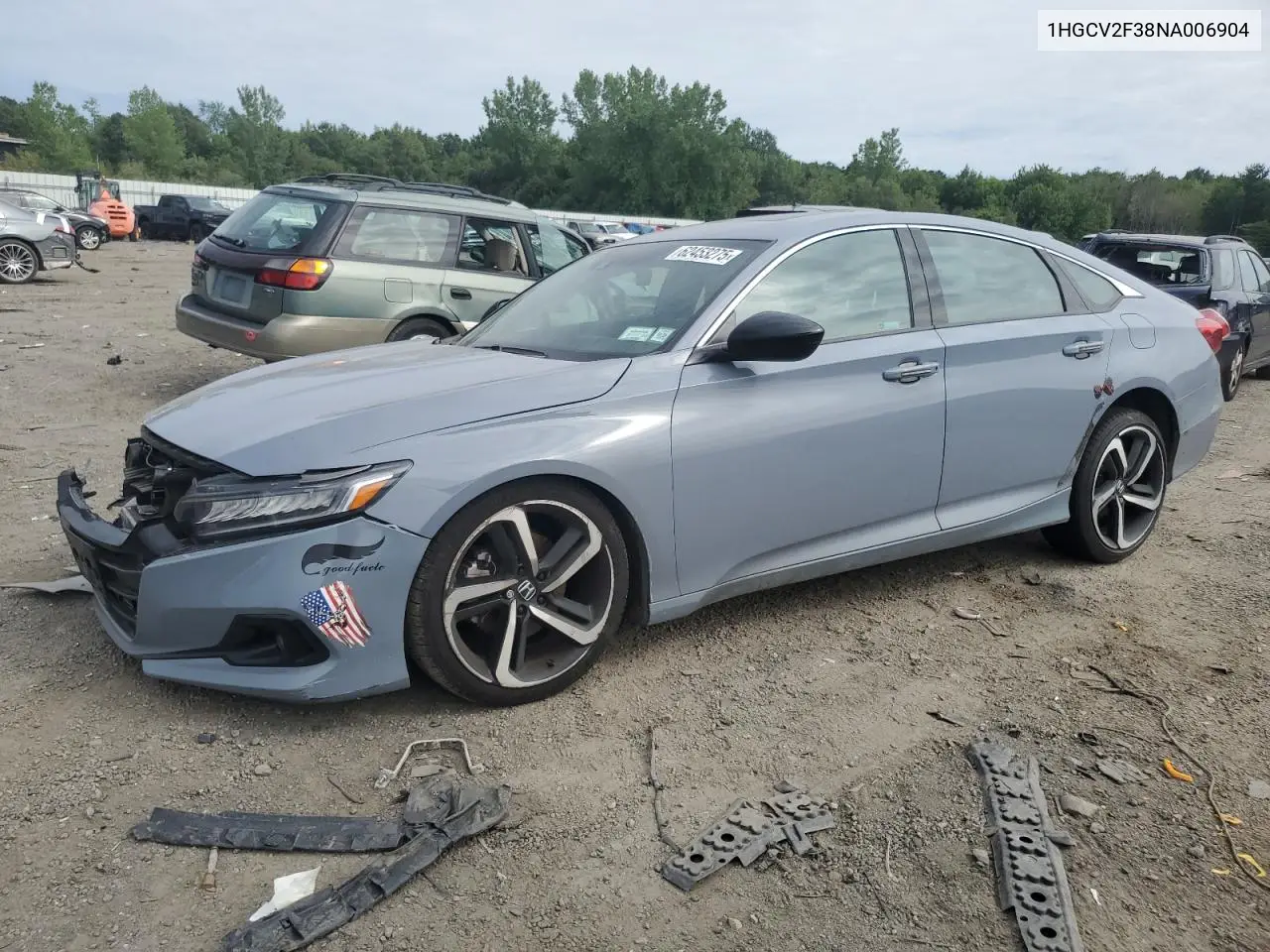 2022 Honda Accord Sport VIN: 1HGCV2F38NA006904 Lot: 62453275