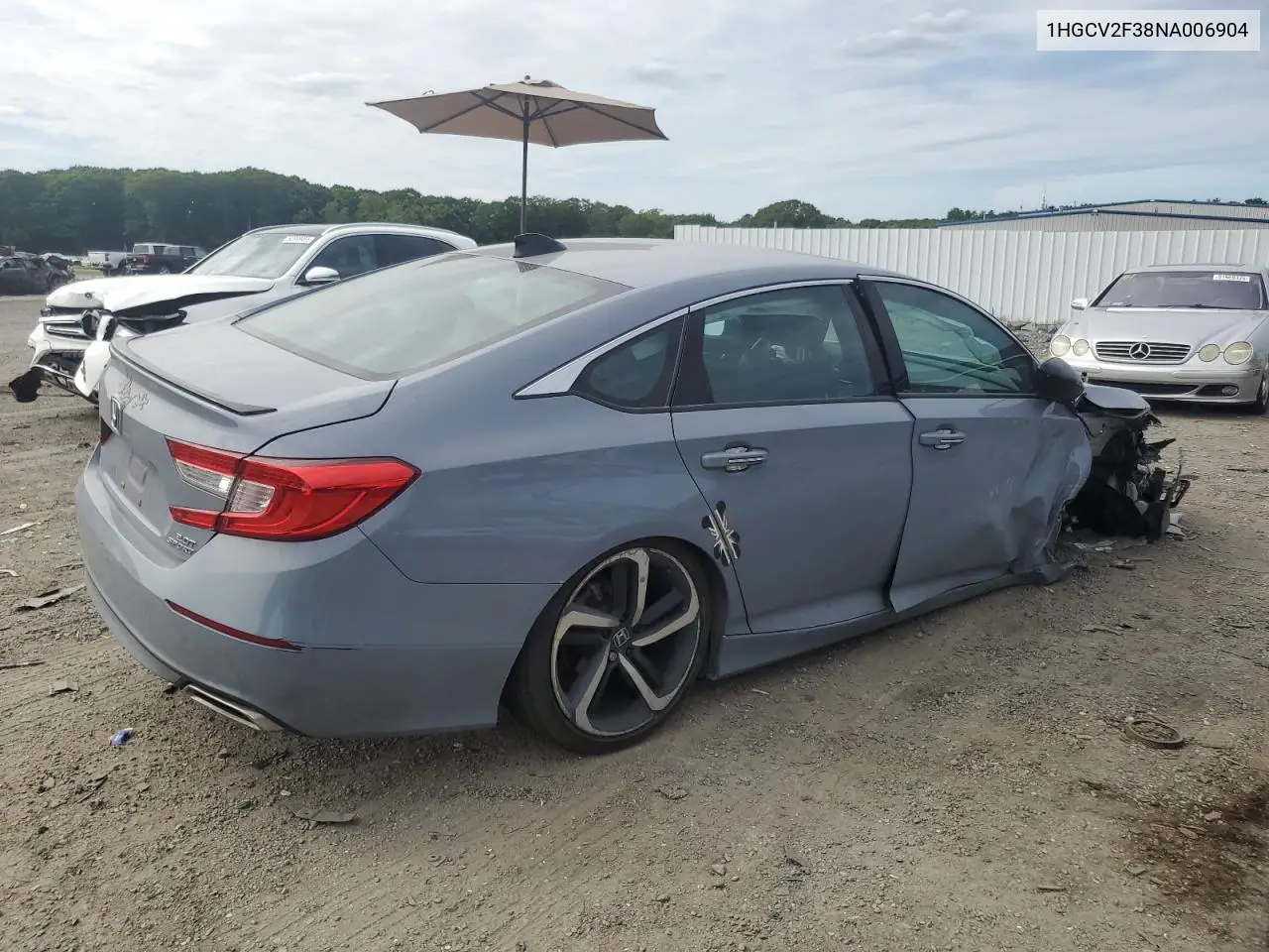 2022 Honda Accord Sport VIN: 1HGCV2F38NA006904 Lot: 62453275