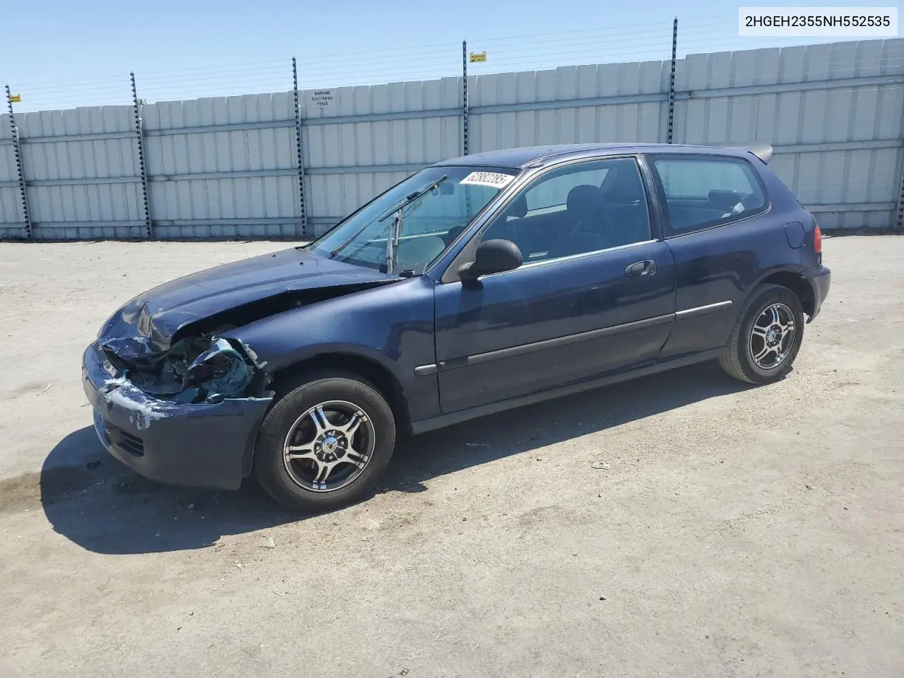 1992 Honda Civic Dx VIN: 2HGEH2355NH552535 Lot: 62882285