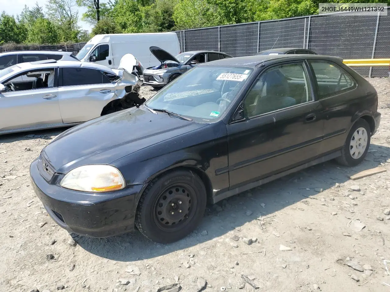 1998 Honda Civic Dx VIN: 2HGEJ6449WH121392 Lot: 55127655