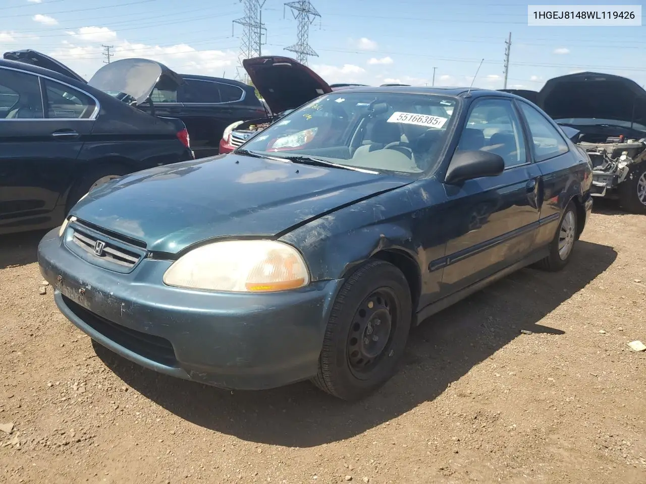 1998 Honda Civic Ex VIN: 1HGEJ8148WL119426 Lot: 55166385