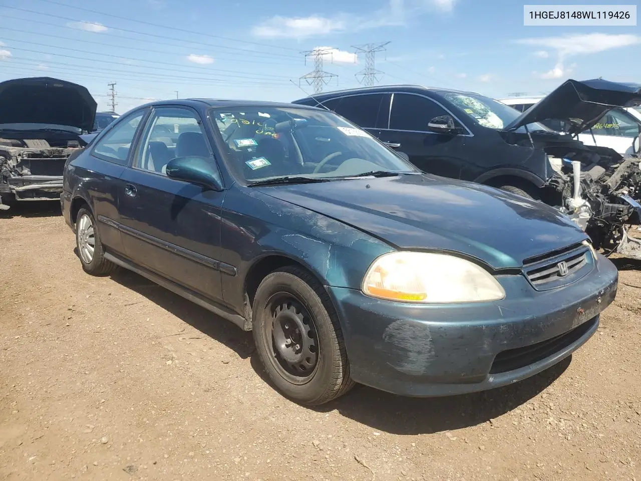 1998 Honda Civic Ex VIN: 1HGEJ8148WL119426 Lot: 55166385