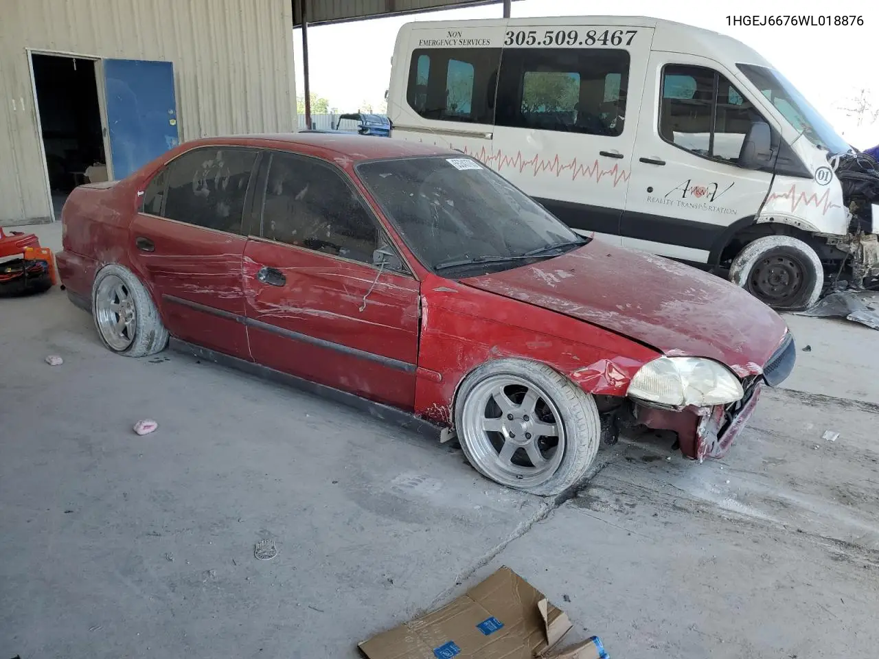1998 Honda Civic Lx VIN: 1HGEJ6676WL018876 Lot: 55343785