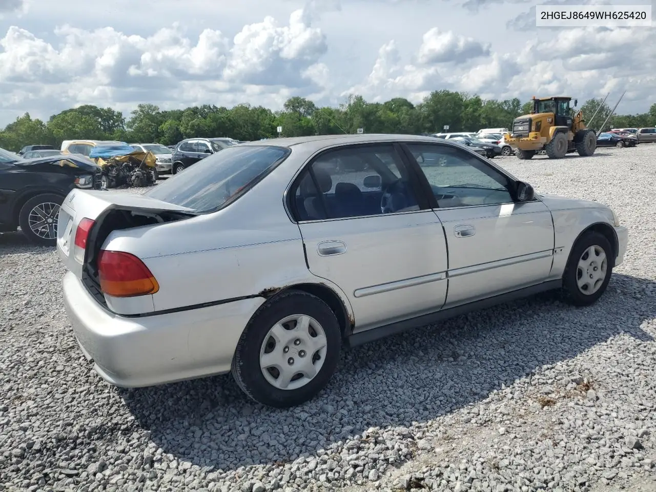 1998 Honda Civic Ex VIN: 2HGEJ8649WH625420 Lot: 55757585