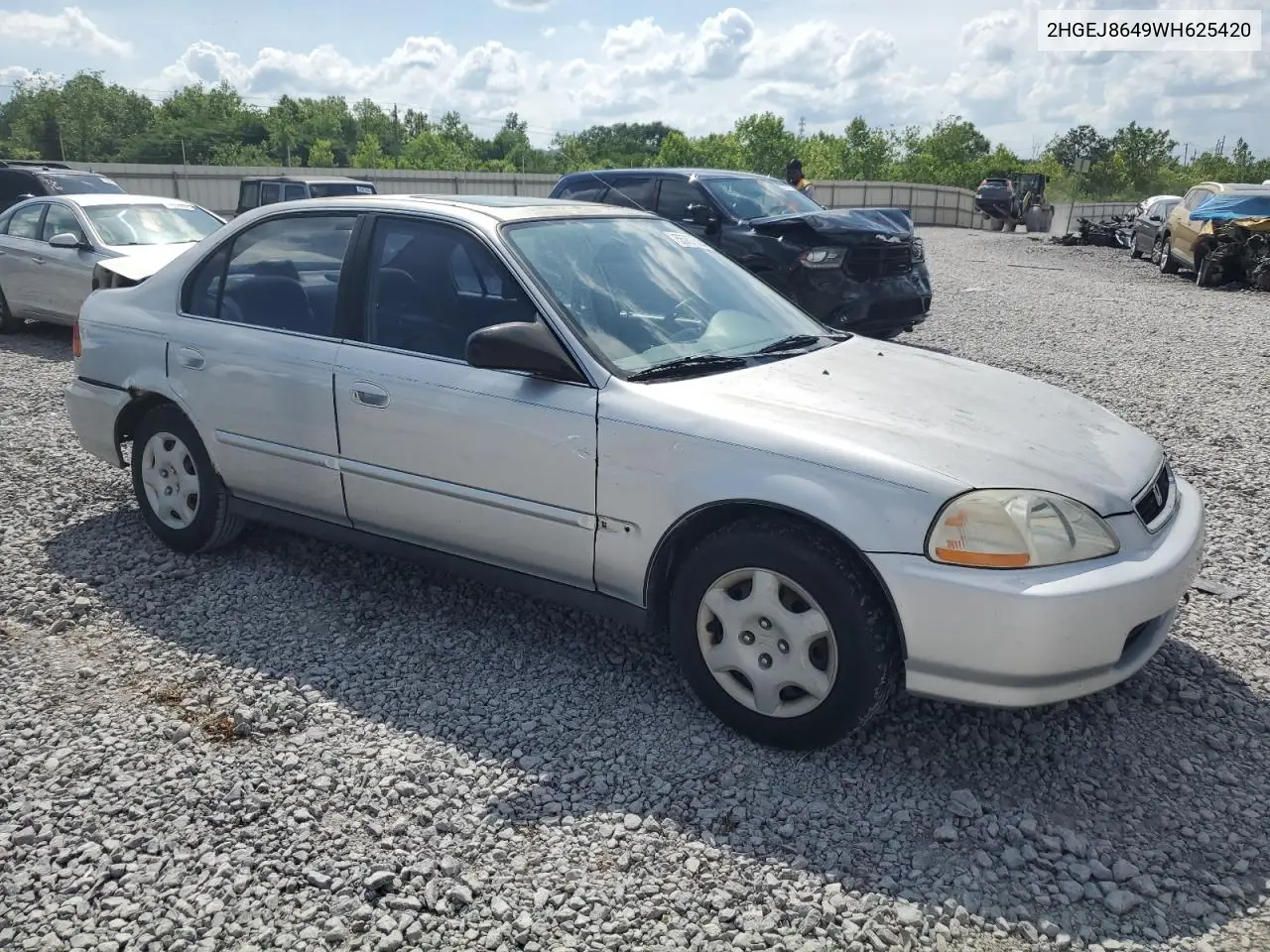 1998 Honda Civic Ex VIN: 2HGEJ8649WH625420 Lot: 55757585
