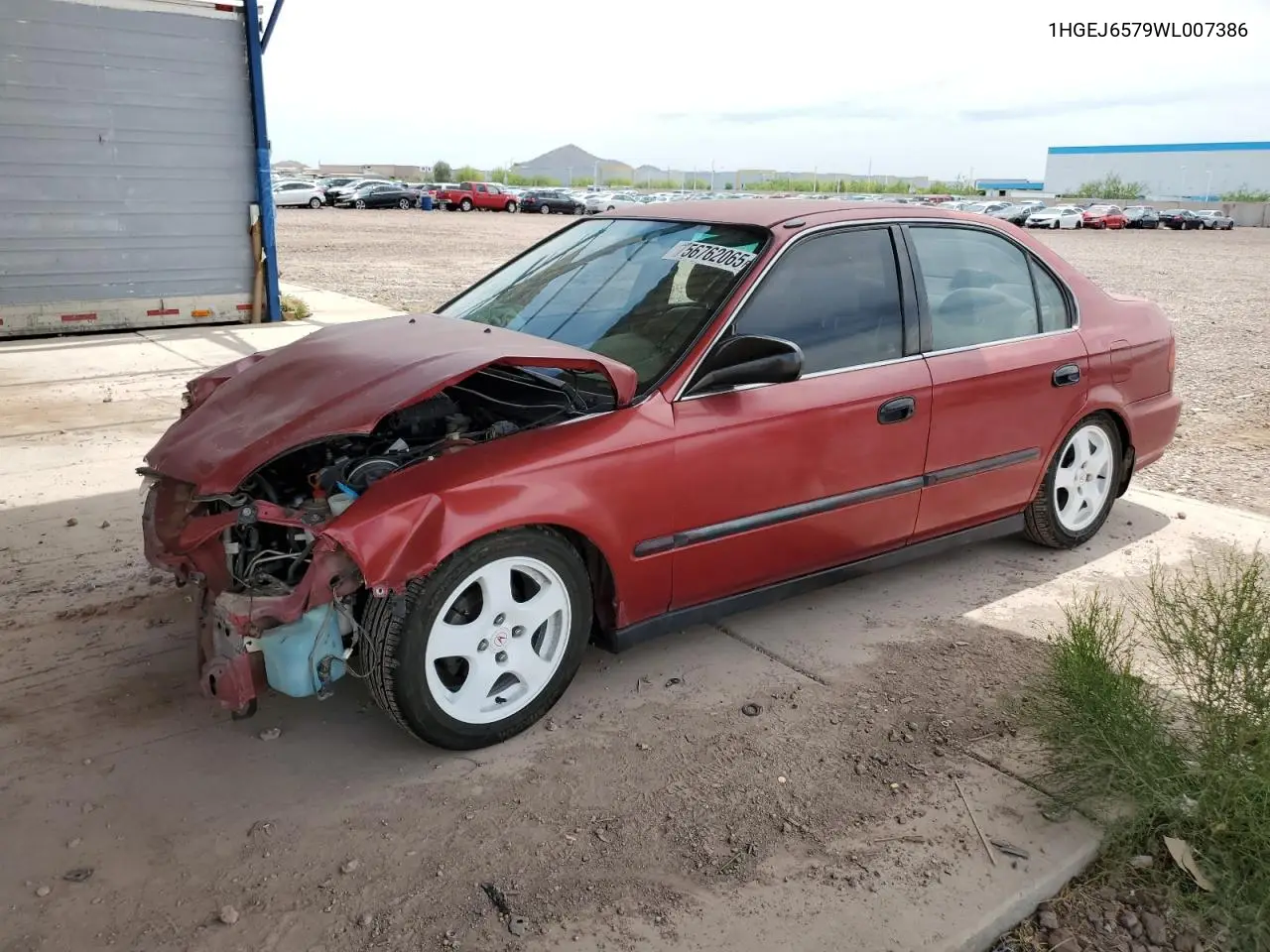 1998 Honda Civic Lx VIN: 1HGEJ6579WL007386 Lot: 56762065