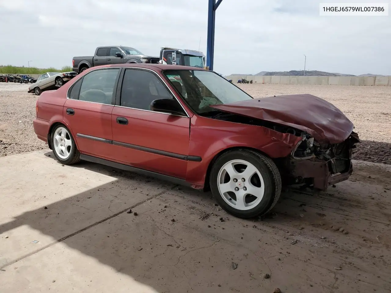 1998 Honda Civic Lx VIN: 1HGEJ6579WL007386 Lot: 56762065