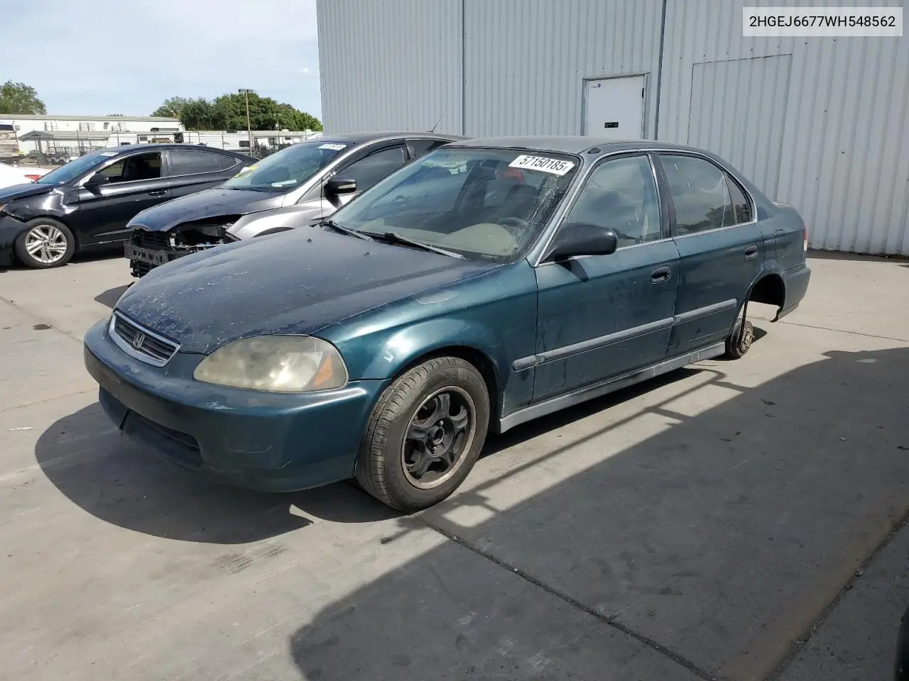 1998 Honda Civic Lx VIN: 2HGEJ6677WH548562 Lot: 57150185