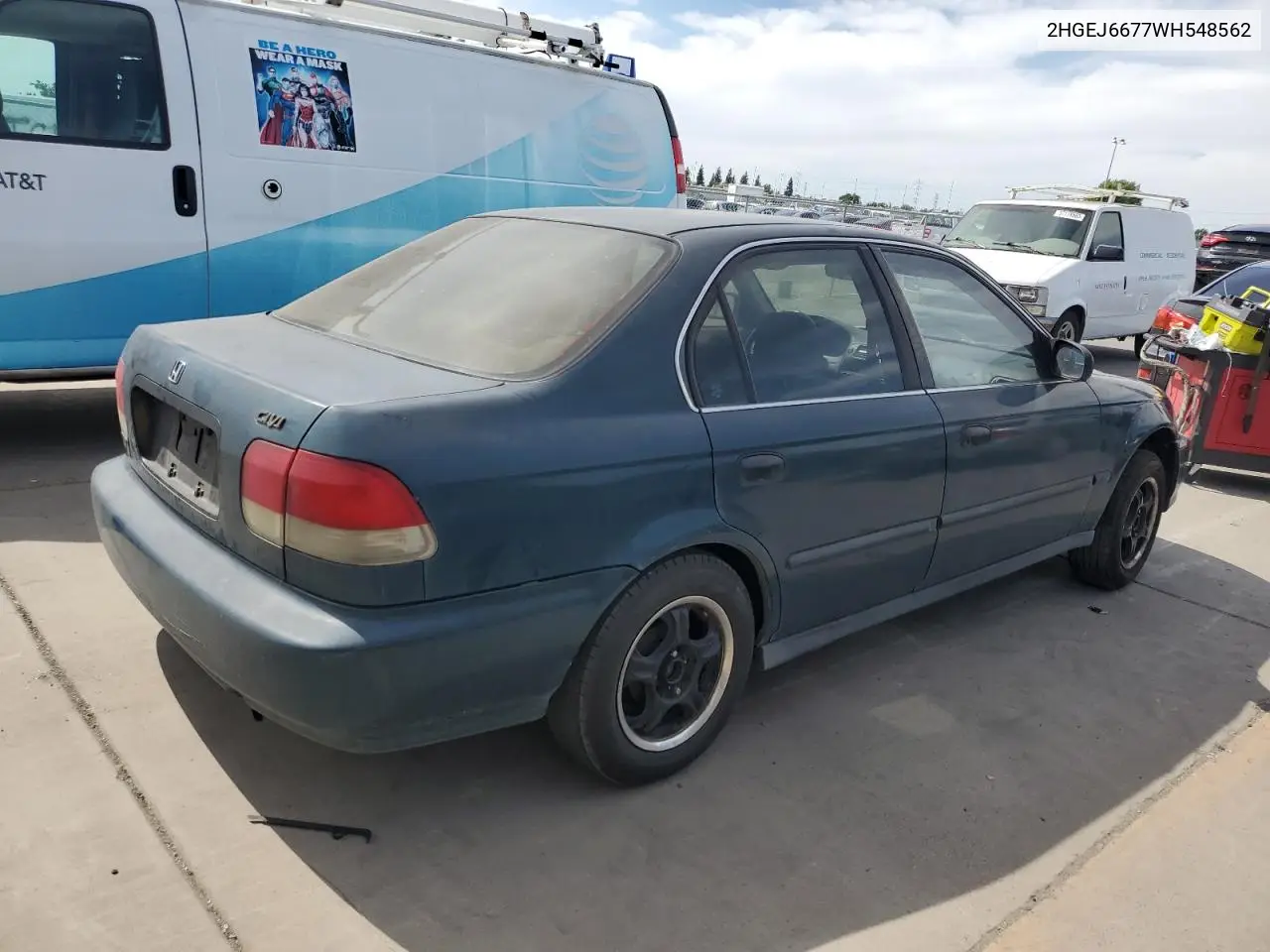 1998 Honda Civic Lx VIN: 2HGEJ6677WH548562 Lot: 57150185