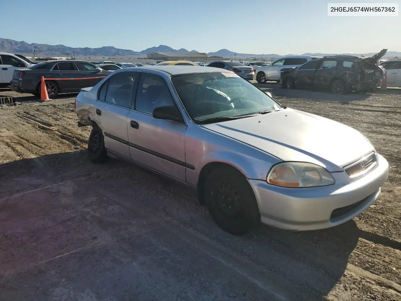 1998 Honda Civic Lx VIN: 2HGEJ6574WH567362 Lot: 57212705