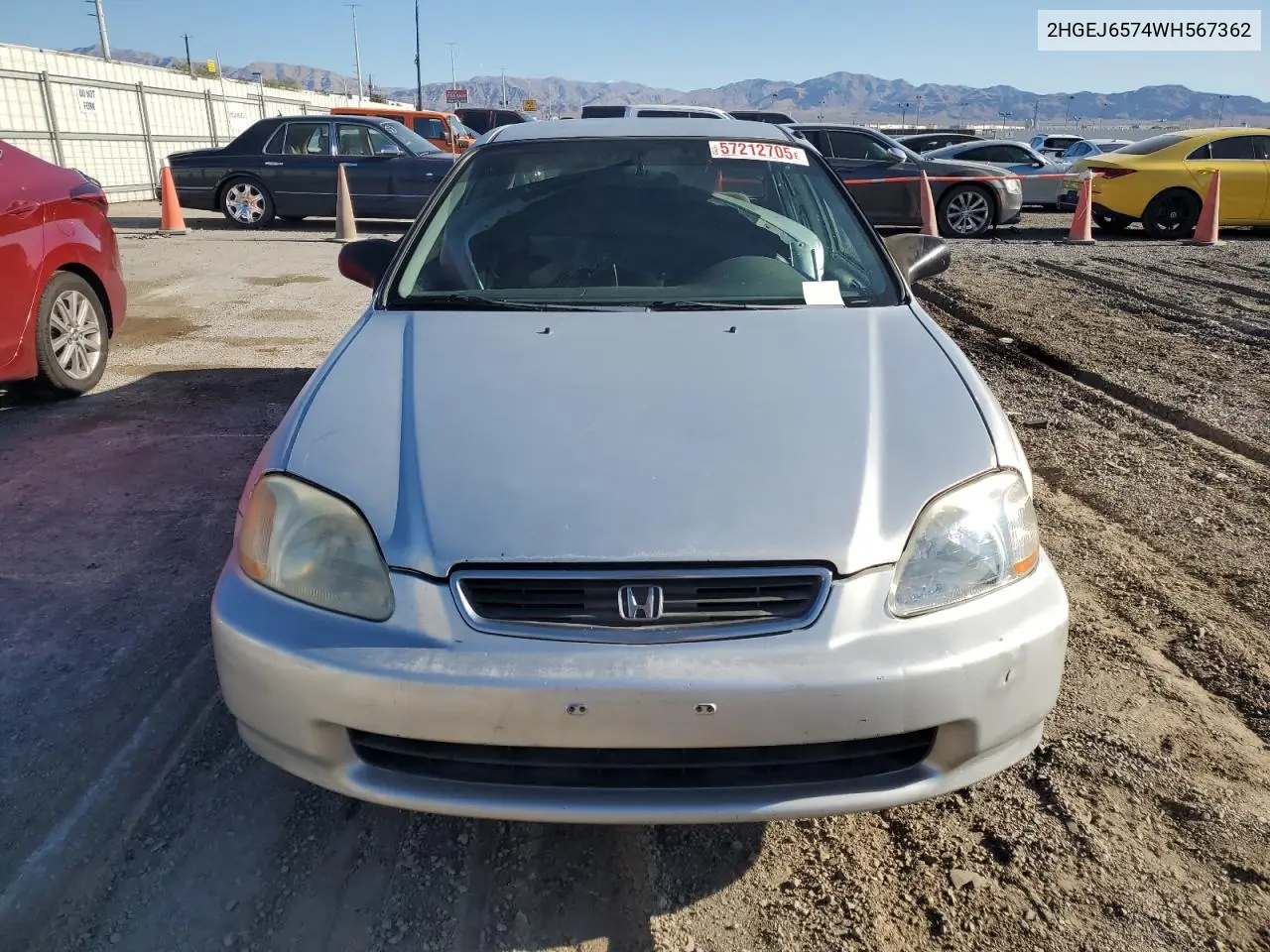 1998 Honda Civic Lx VIN: 2HGEJ6574WH567362 Lot: 57212705