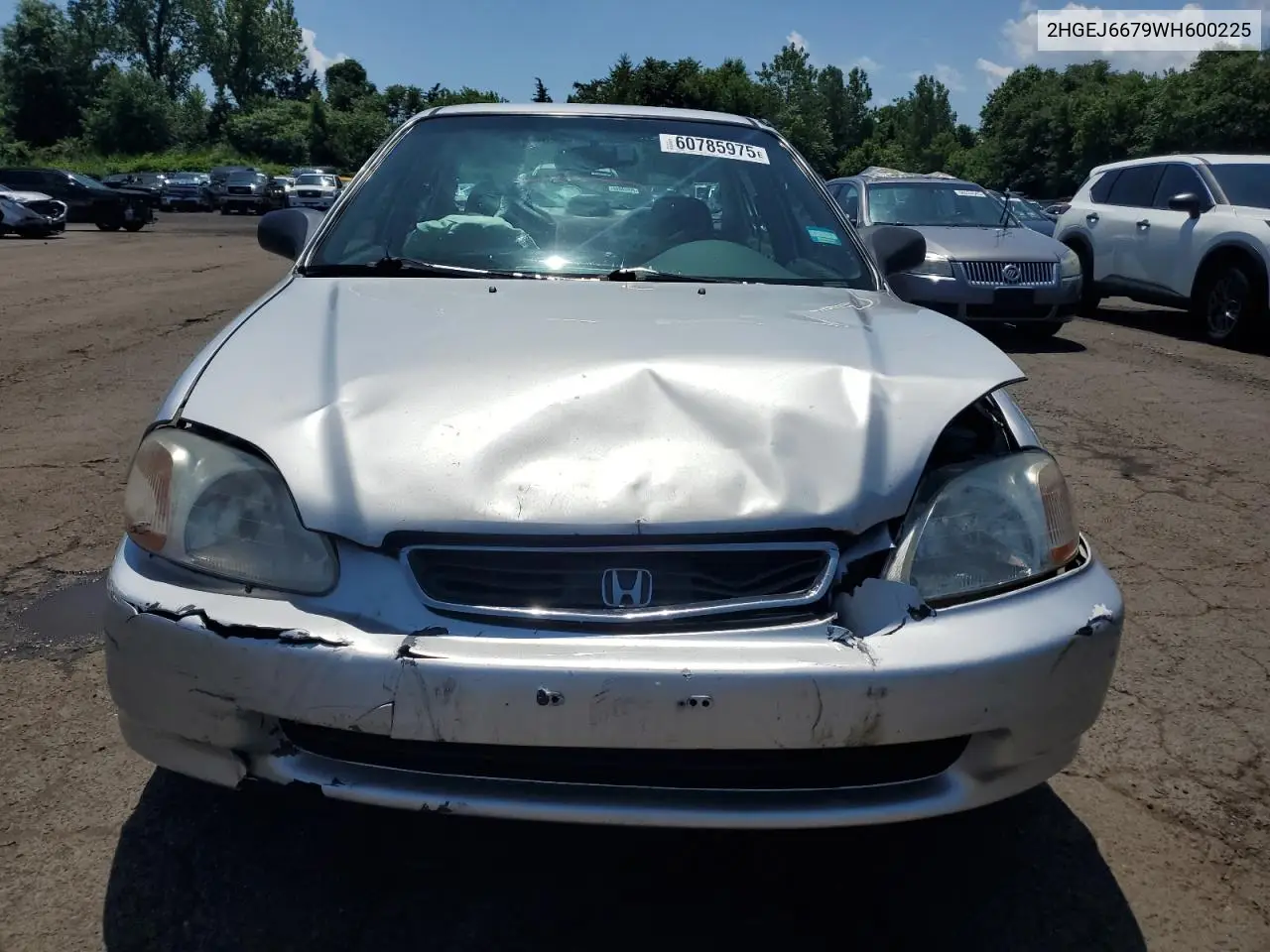 1998 Honda Civic Lx VIN: 2HGEJ6679WH600225 Lot: 60785975