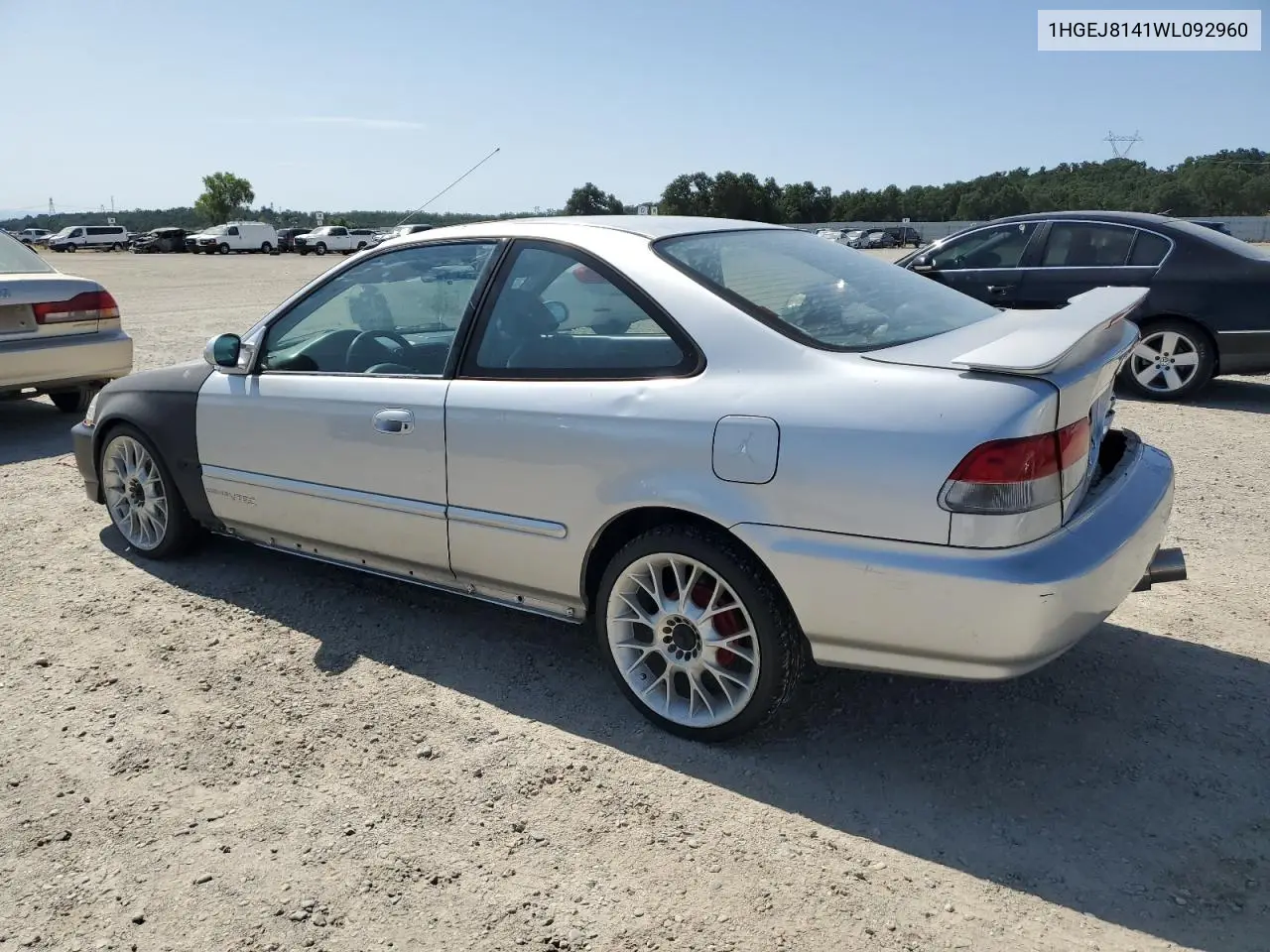 1998 Honda Civic Ex VIN: 1HGEJ8141WL092960 Lot: 61023305