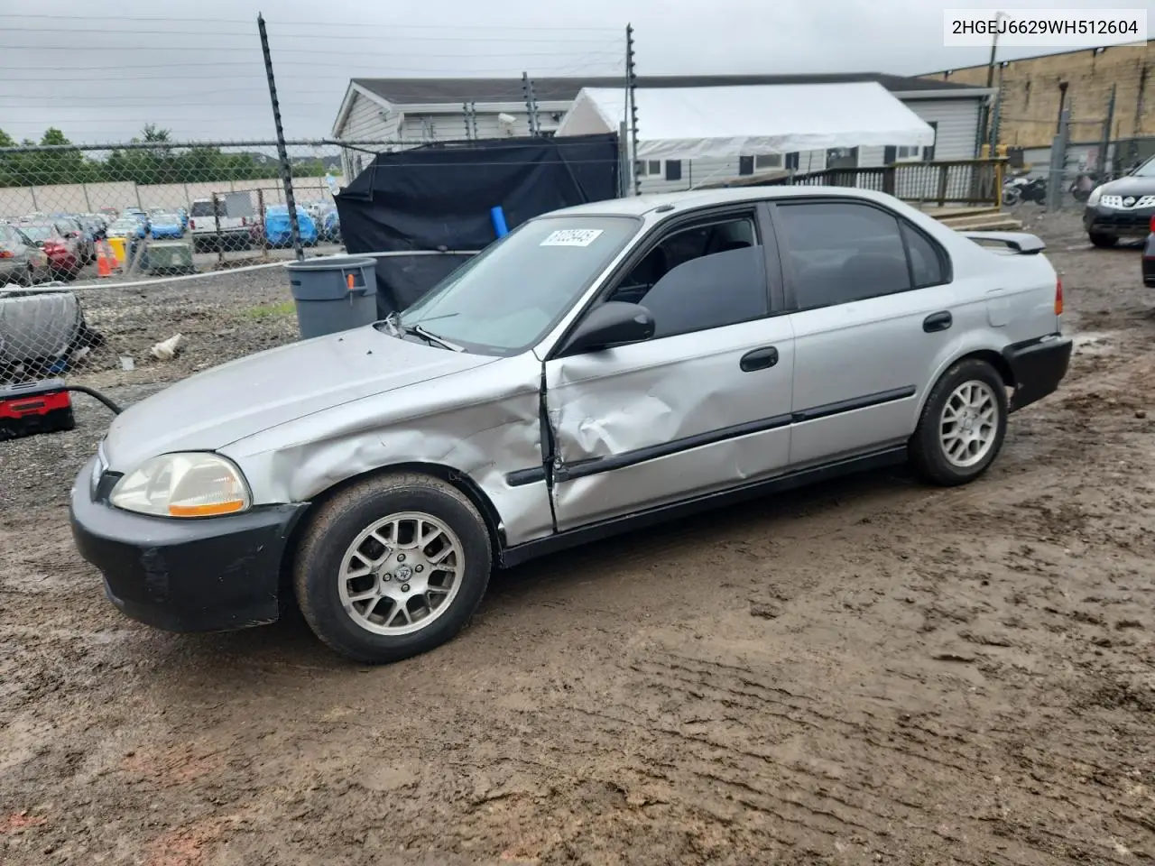 1998 Honda Civic Dx VIN: 2HGEJ6629WH512604 Lot: 61225445