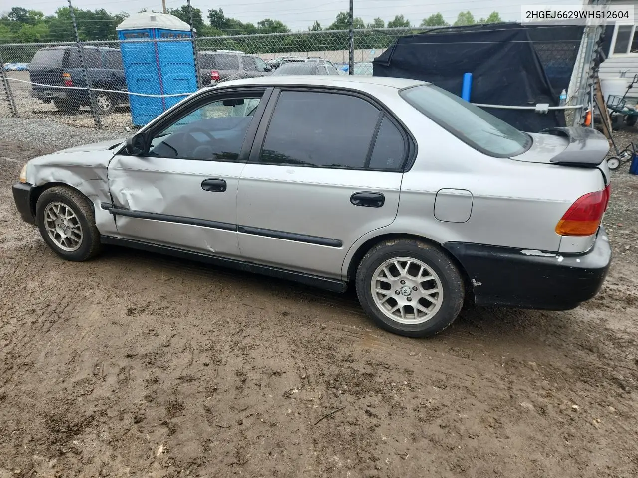 1998 Honda Civic Dx VIN: 2HGEJ6629WH512604 Lot: 61225445