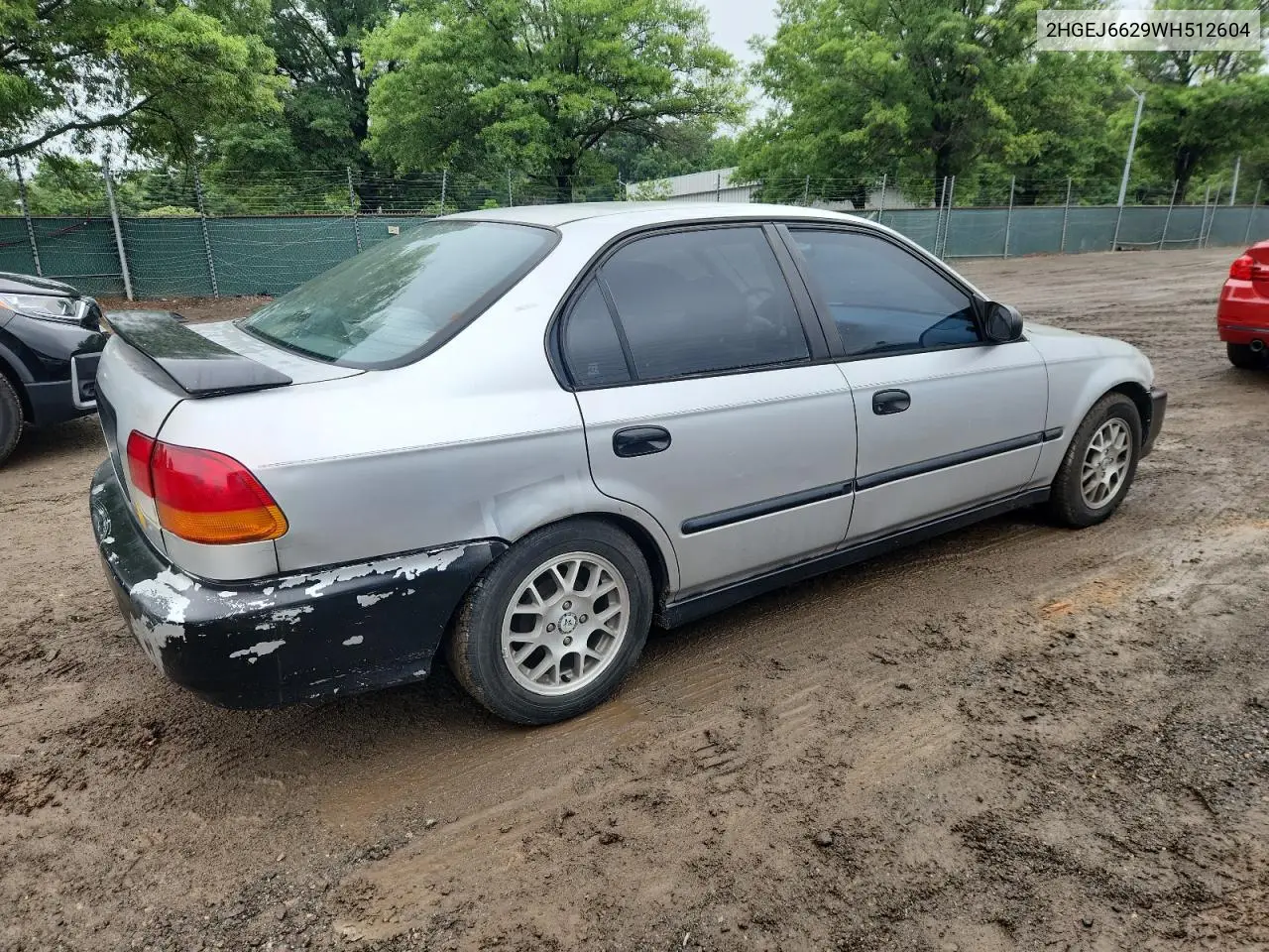 1998 Honda Civic Dx VIN: 2HGEJ6629WH512604 Lot: 61225445