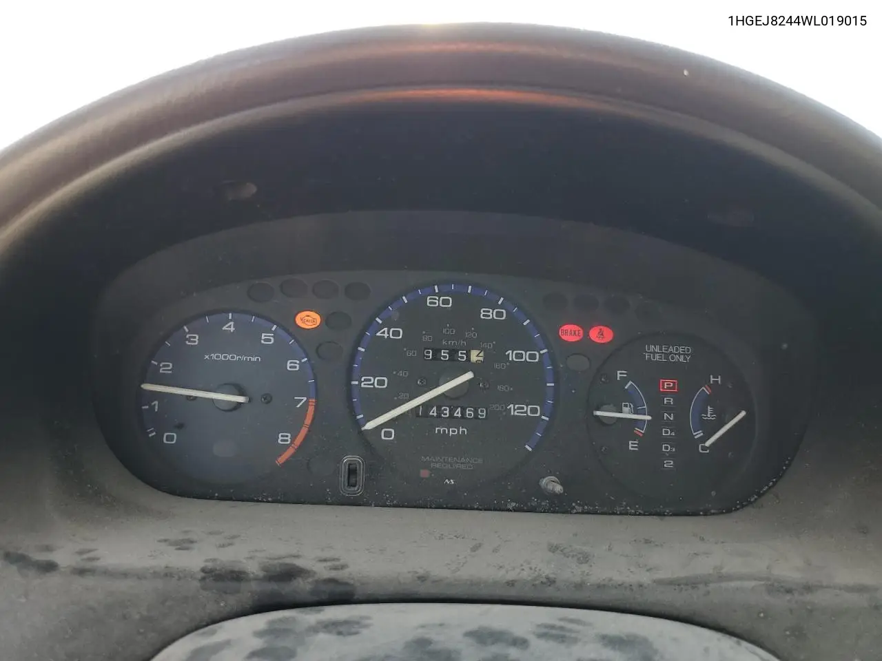 1998 Honda Civic Ex VIN: 1HGEJ8244WL019015 Lot: 61253885