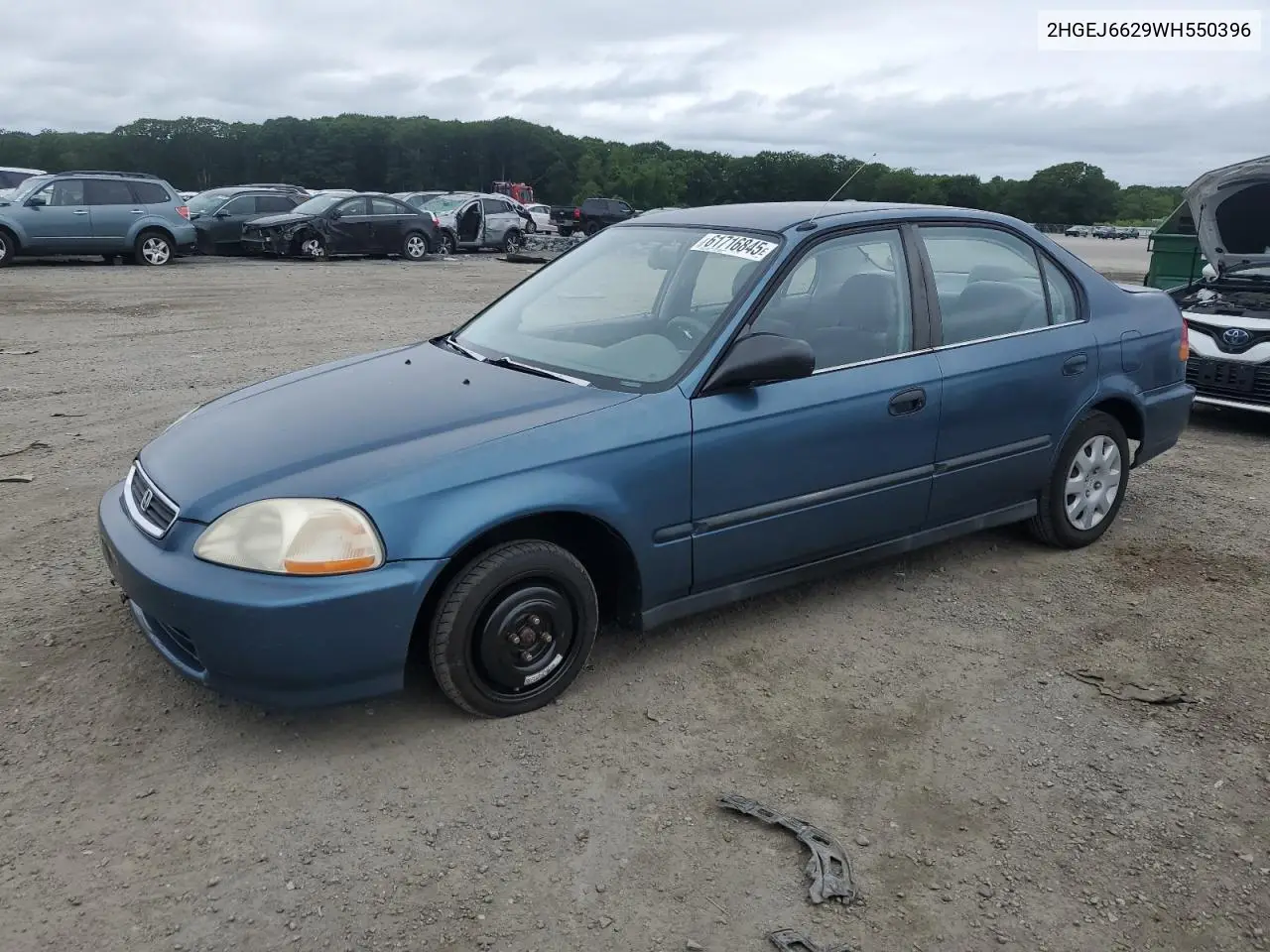1998 Honda Civic Dx VIN: 2HGEJ6629WH550396 Lot: 61716845
