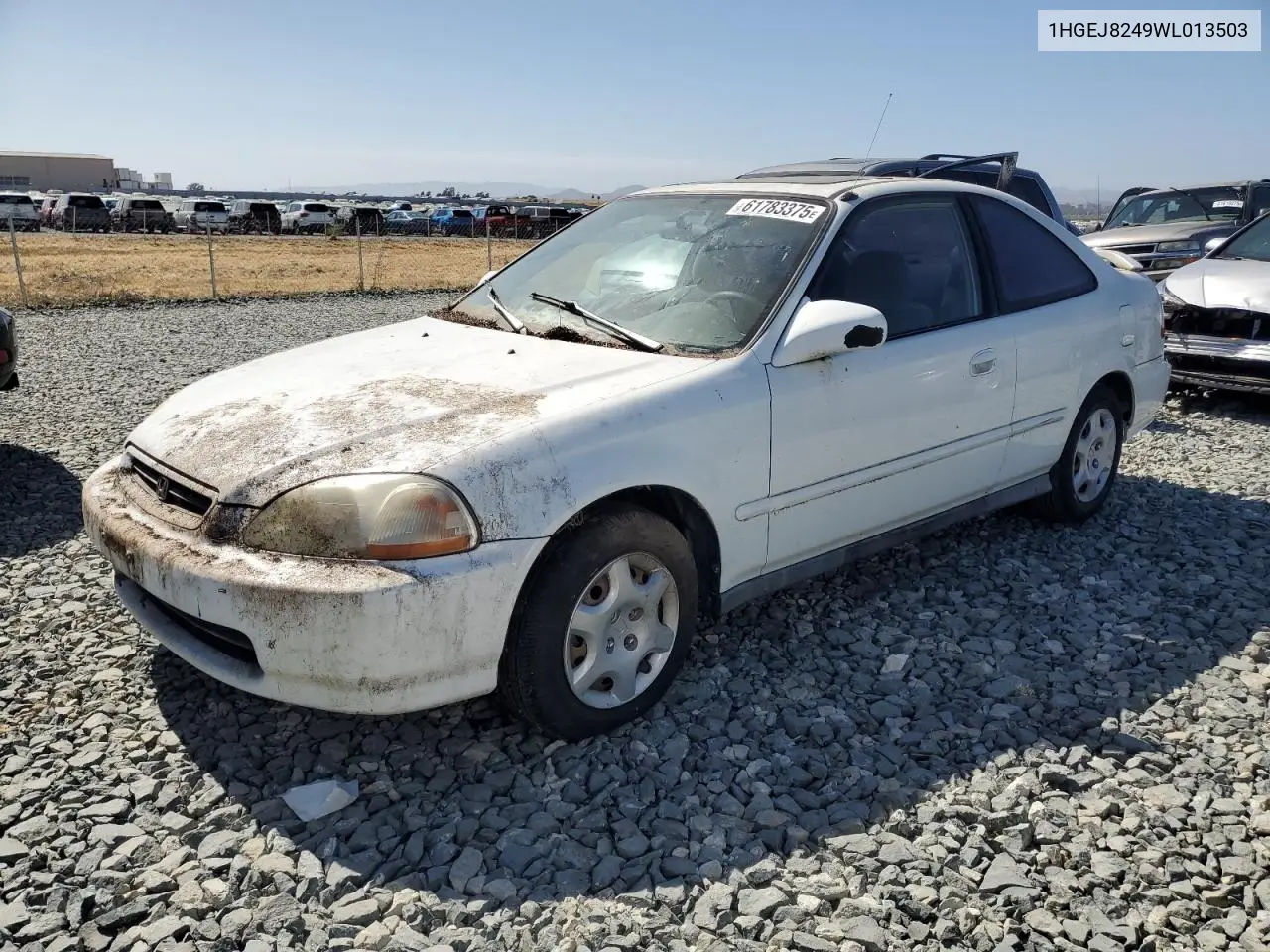 1998 Honda Civic Ex VIN: 1HGEJ8249WL013503 Lot: 61783375