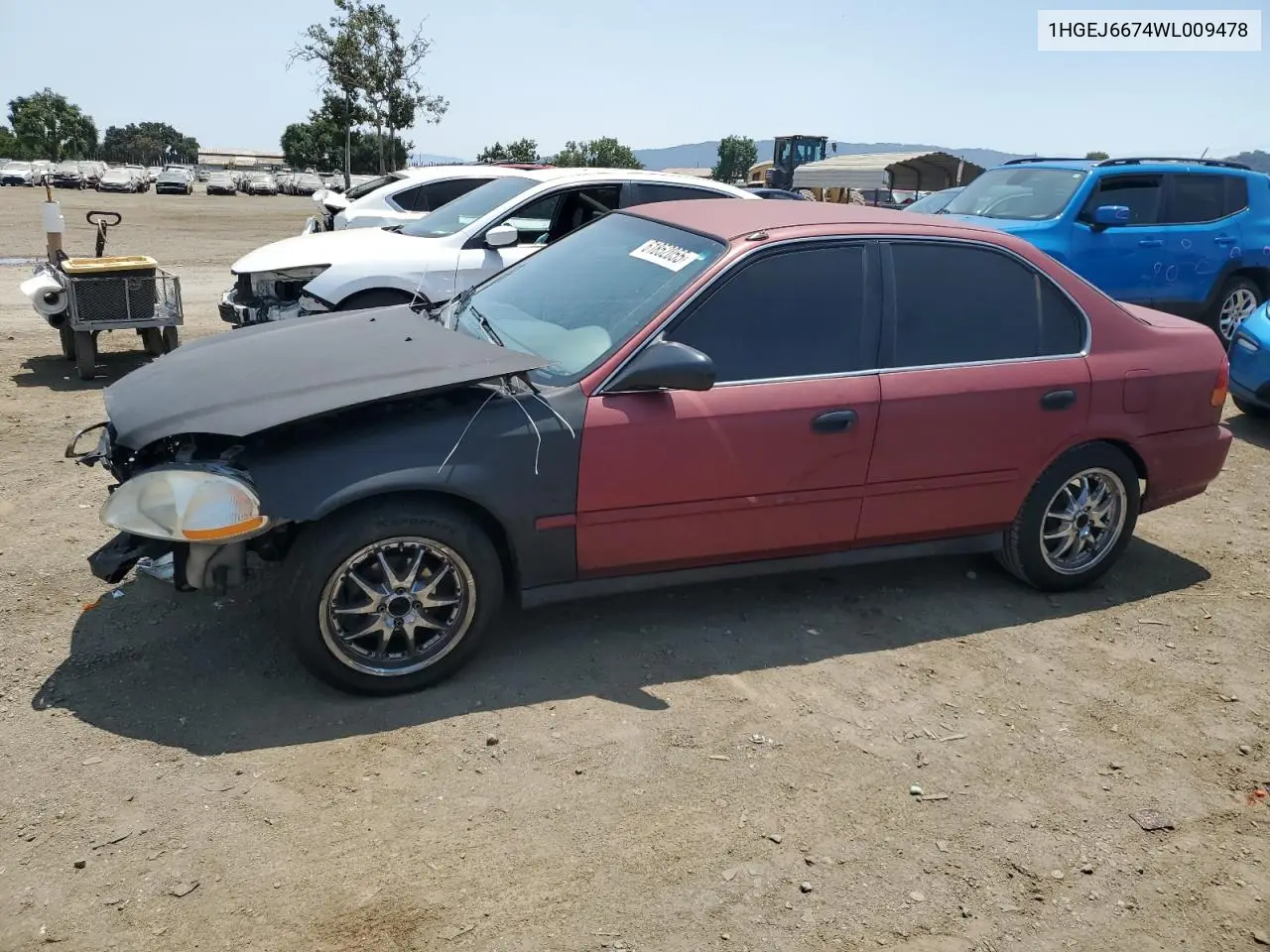 1998 Honda Civic Lx VIN: 1HGEJ6674WL009478 Lot: 61852055