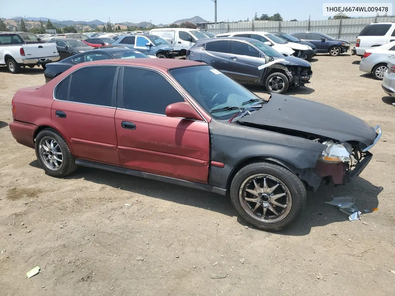 1998 Honda Civic Lx VIN: 1HGEJ6674WL009478 Lot: 61852055