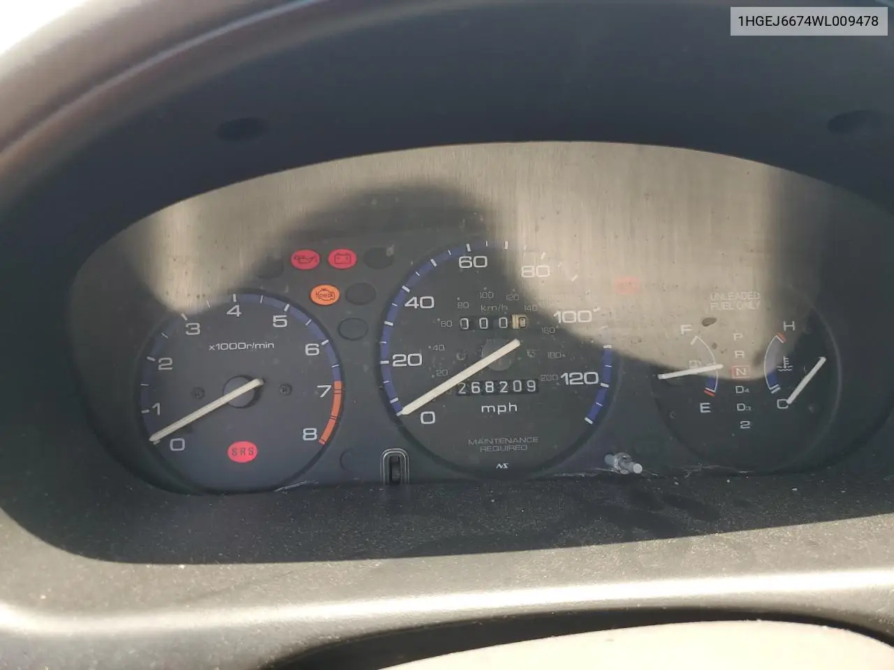 1998 Honda Civic Lx VIN: 1HGEJ6674WL009478 Lot: 61852055