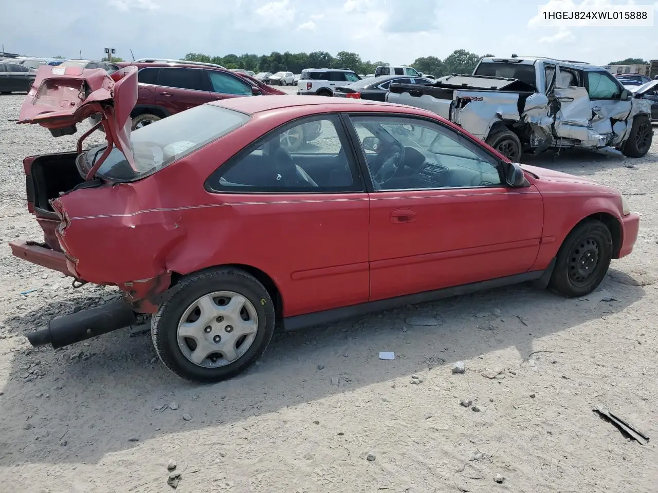 1998 Honda Civic Ex VIN: 1HGEJ824XWL015888 Lot: 62022555