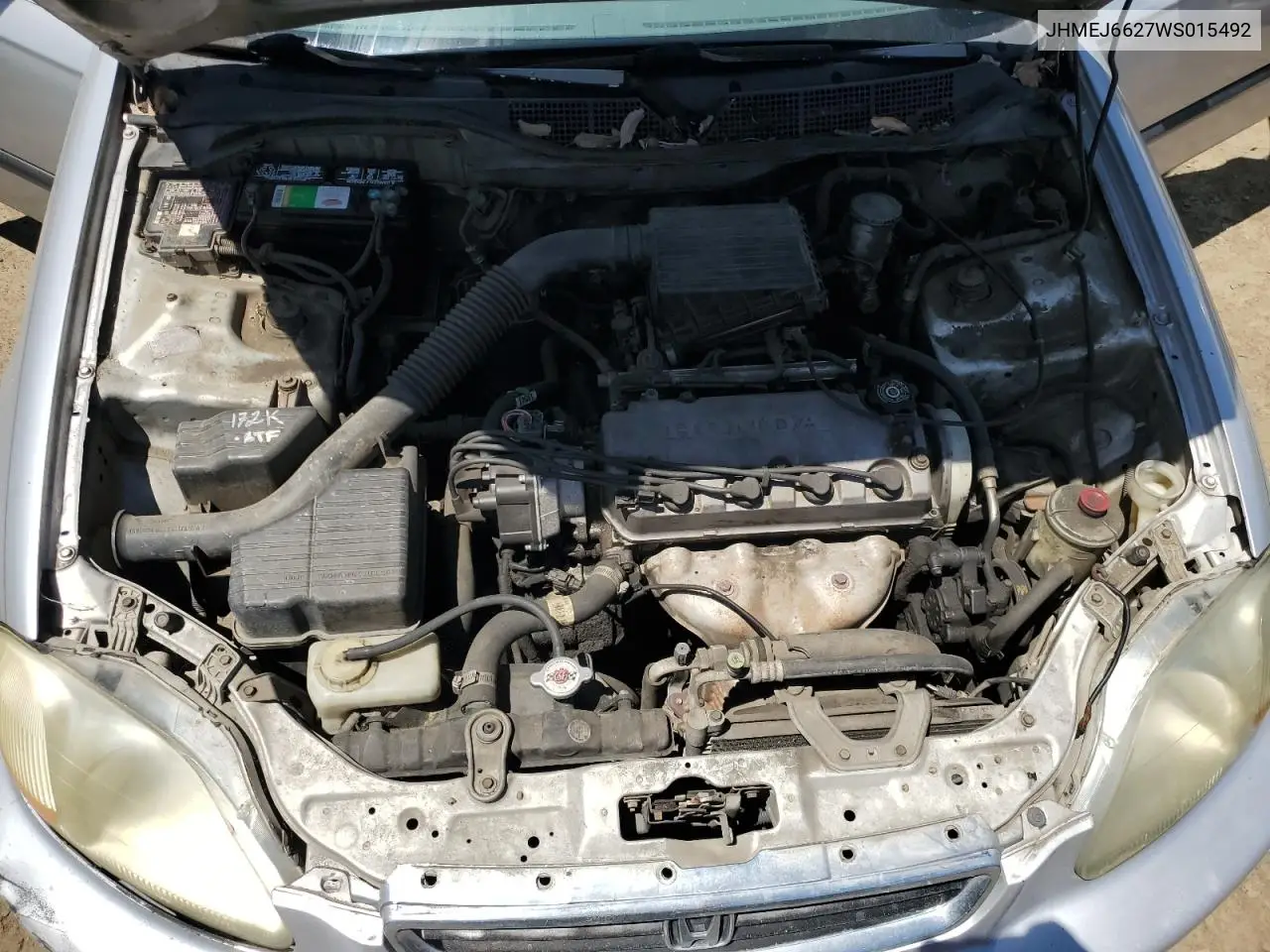 1998 Honda Civic Dx VIN: JHMEJ6627WS015492 Lot: 62774545