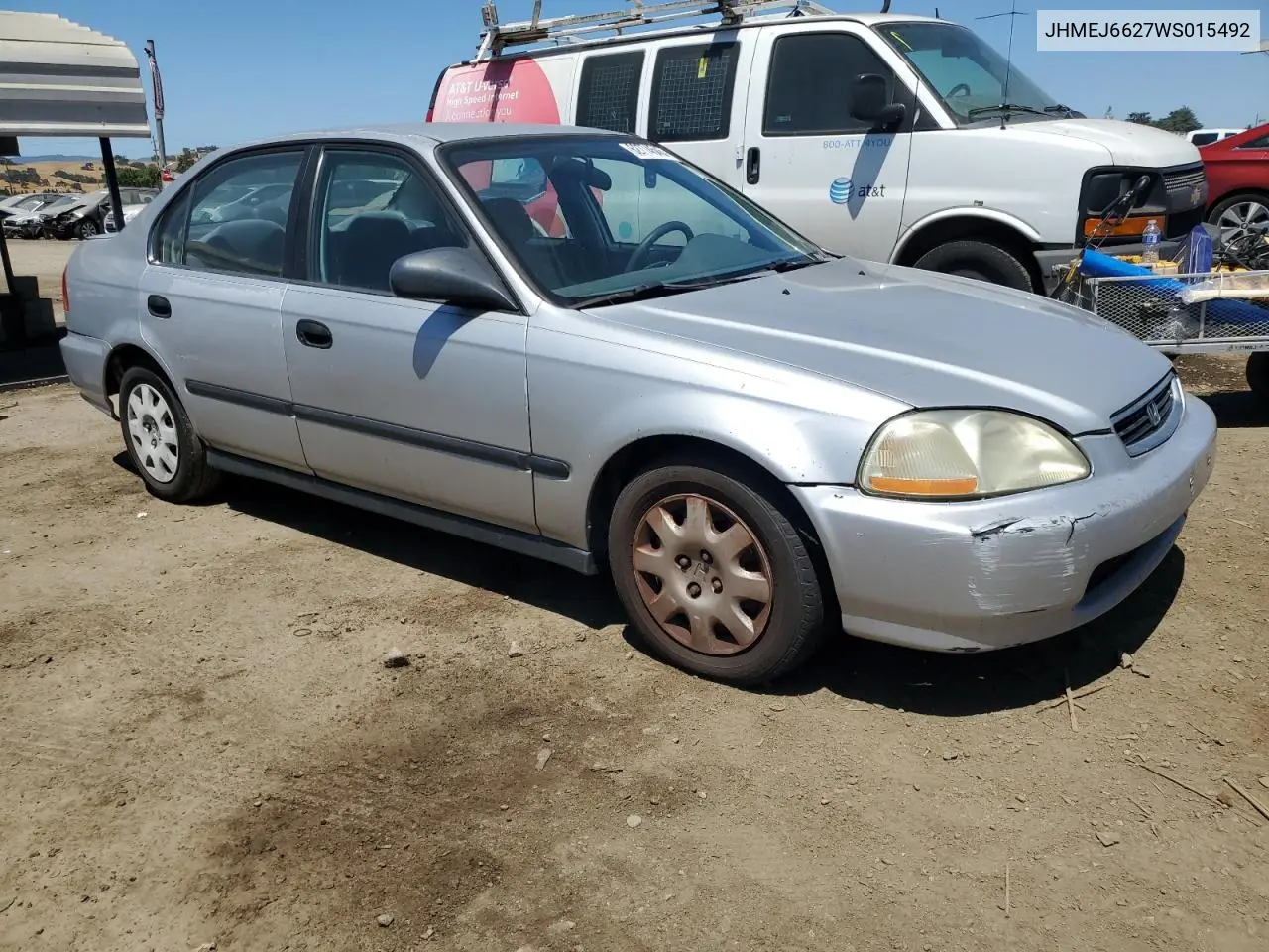 1998 Honda Civic Dx VIN: JHMEJ6627WS015492 Lot: 62774545