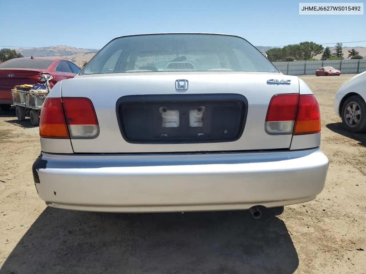 1998 Honda Civic Dx VIN: JHMEJ6627WS015492 Lot: 62774545