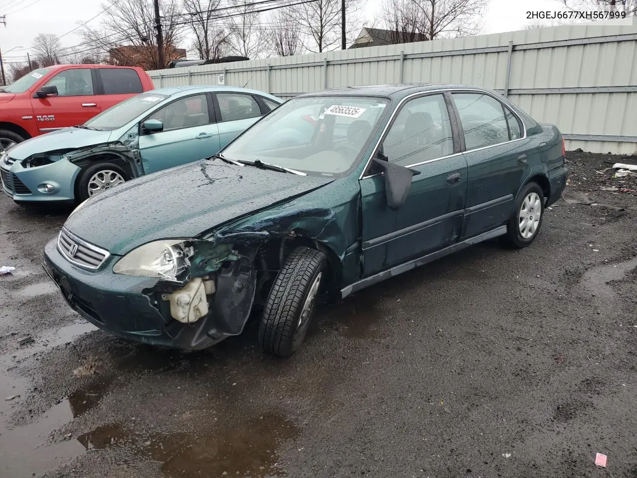 1999 Honda Civic Lx VIN: 2HGEJ6677XH567999 Lot: 48563535