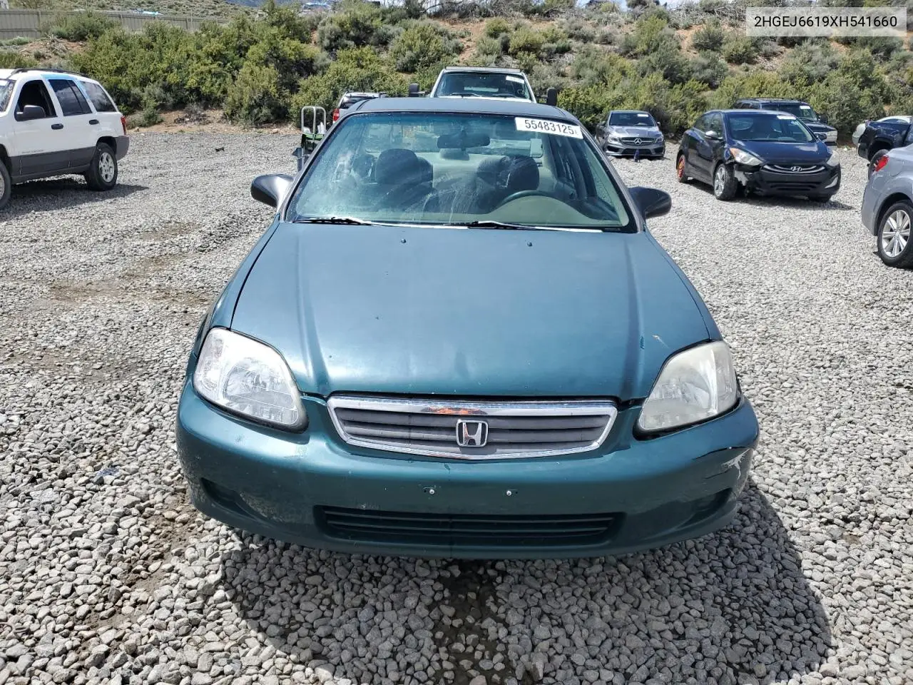1999 Honda Civic Base VIN: 2HGEJ6619XH541660 Lot: 55483125