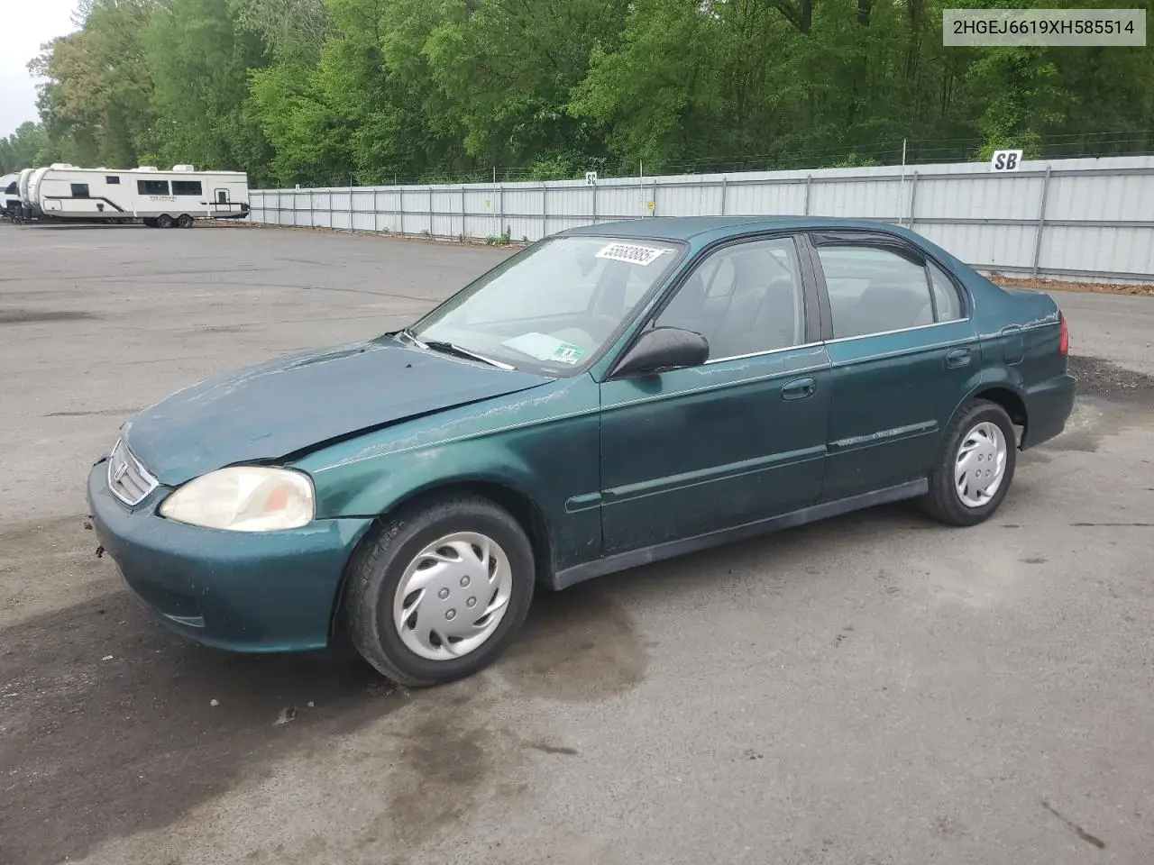 1999 Honda Civic Base VIN: 2HGEJ6619XH585514 Lot: 55683885