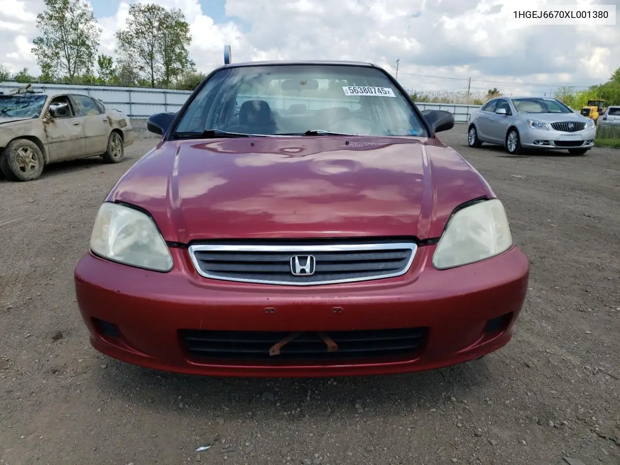 1999 Honda Civic Lx VIN: 1HGEJ6670XL001380 Lot: 56380745