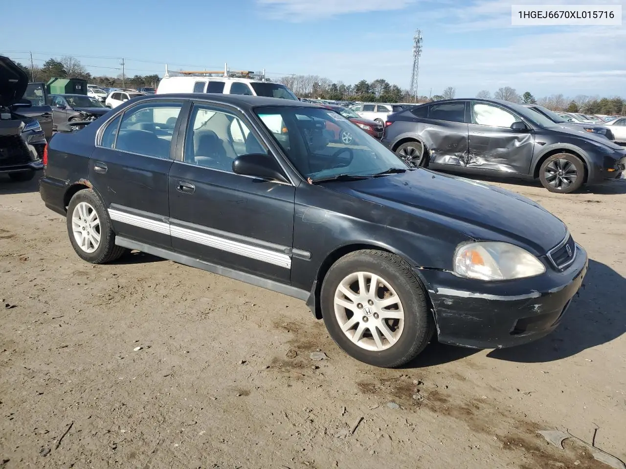 1999 Honda Civic Lx VIN: 1HGEJ6670XL015716 Lot: 57314425