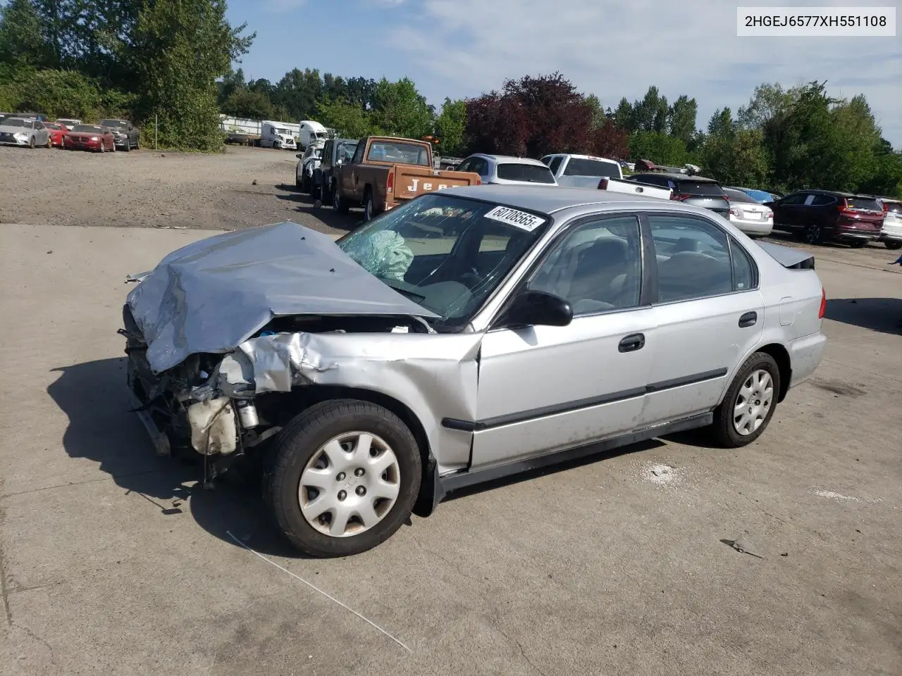 1999 Honda Civic Lx VIN: 2HGEJ6577XH551108 Lot: 60708565
