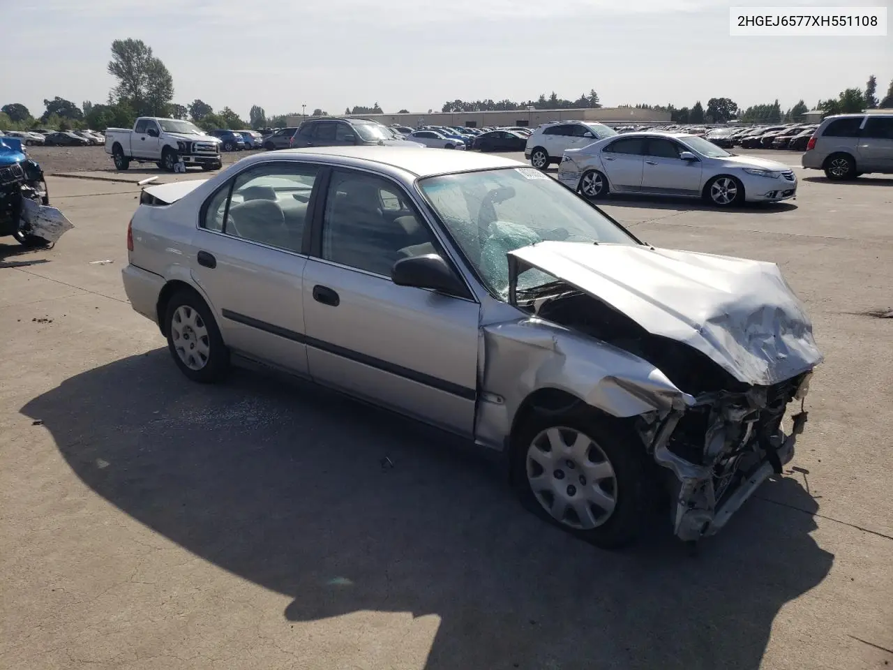 1999 Honda Civic Lx VIN: 2HGEJ6577XH551108 Lot: 60708565
