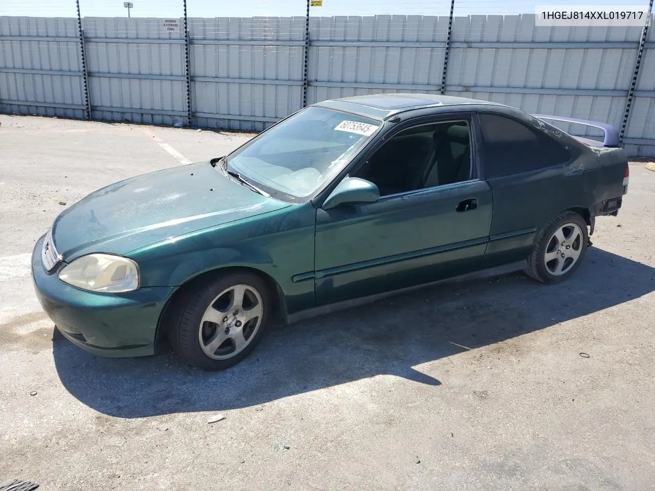 1999 Honda Civic Ex VIN: 1HGEJ814XXL019717 Lot: 60753645