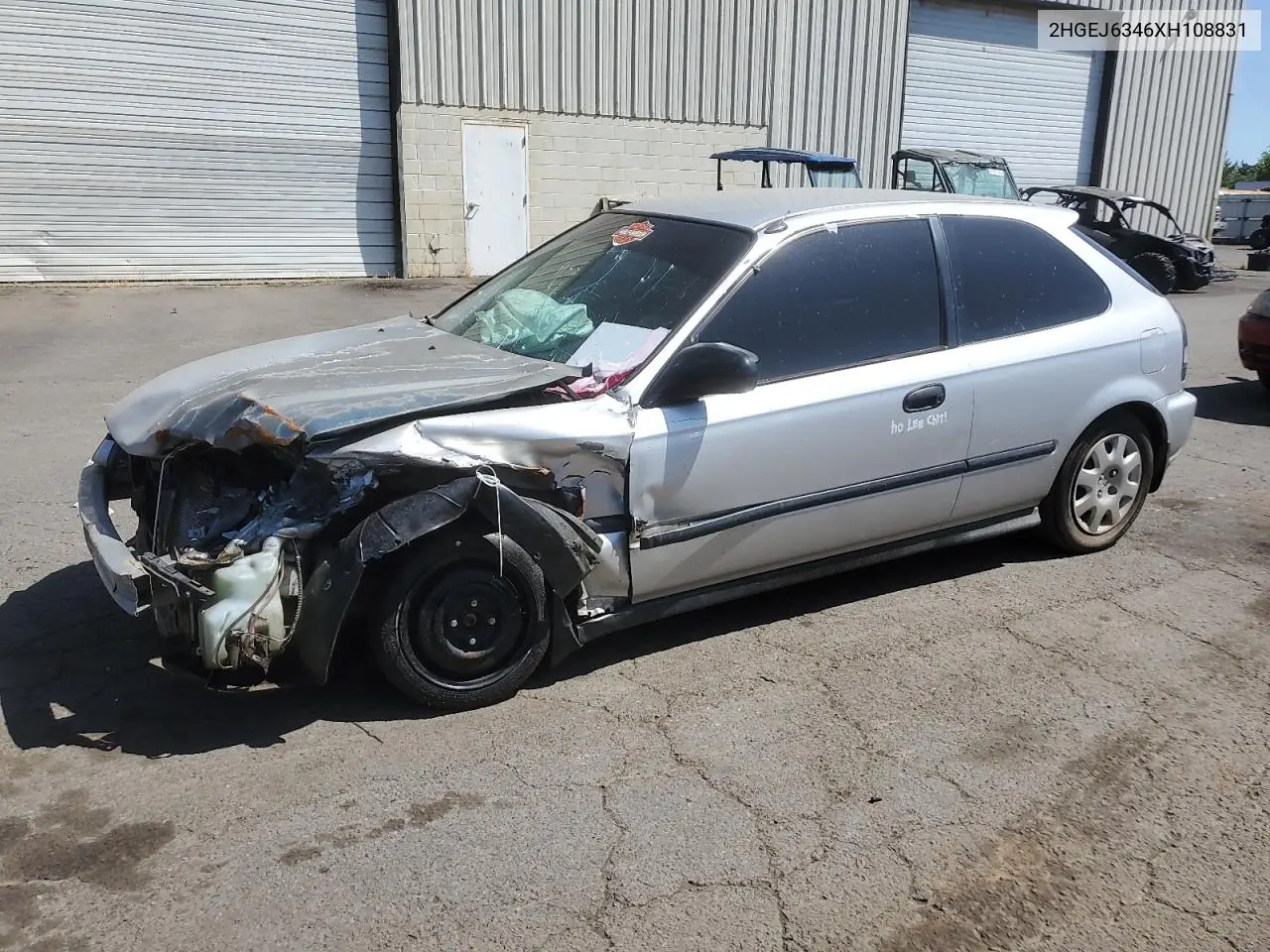 1999 Honda Civic Dx VIN: 2HGEJ6346XH108831 Lot: 61261395