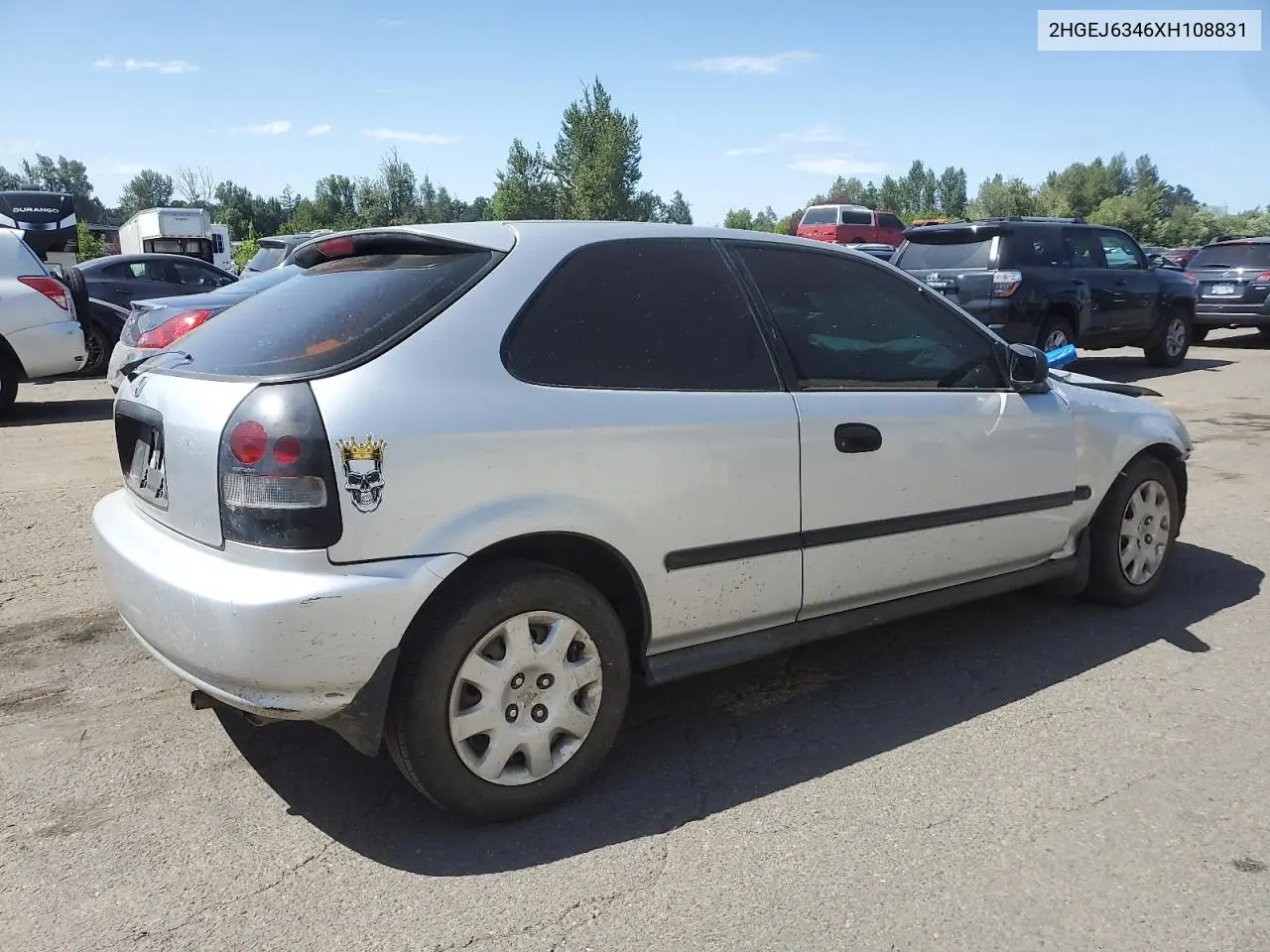 1999 Honda Civic Dx VIN: 2HGEJ6346XH108831 Lot: 61261395
