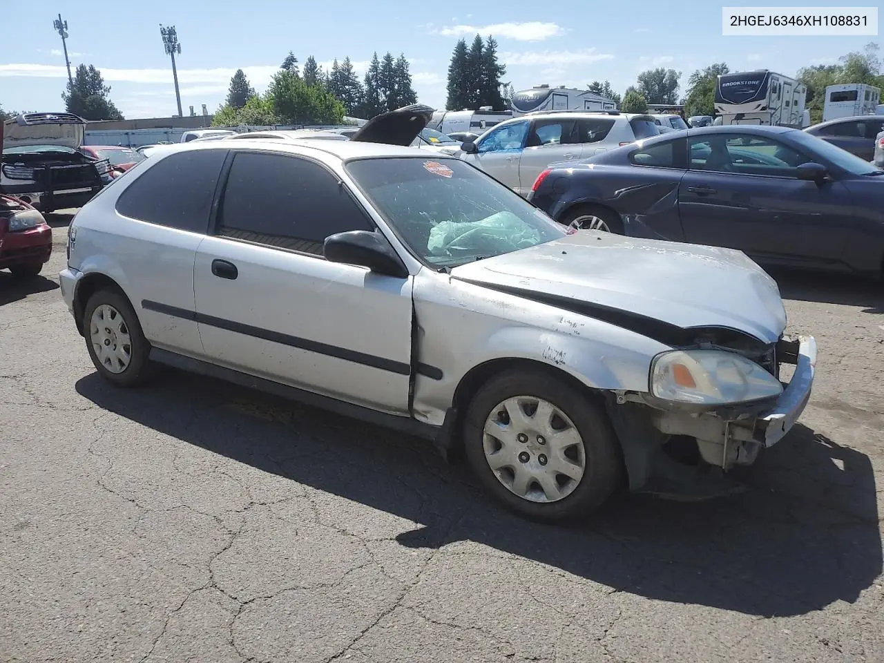 1999 Honda Civic Dx VIN: 2HGEJ6346XH108831 Lot: 61261395
